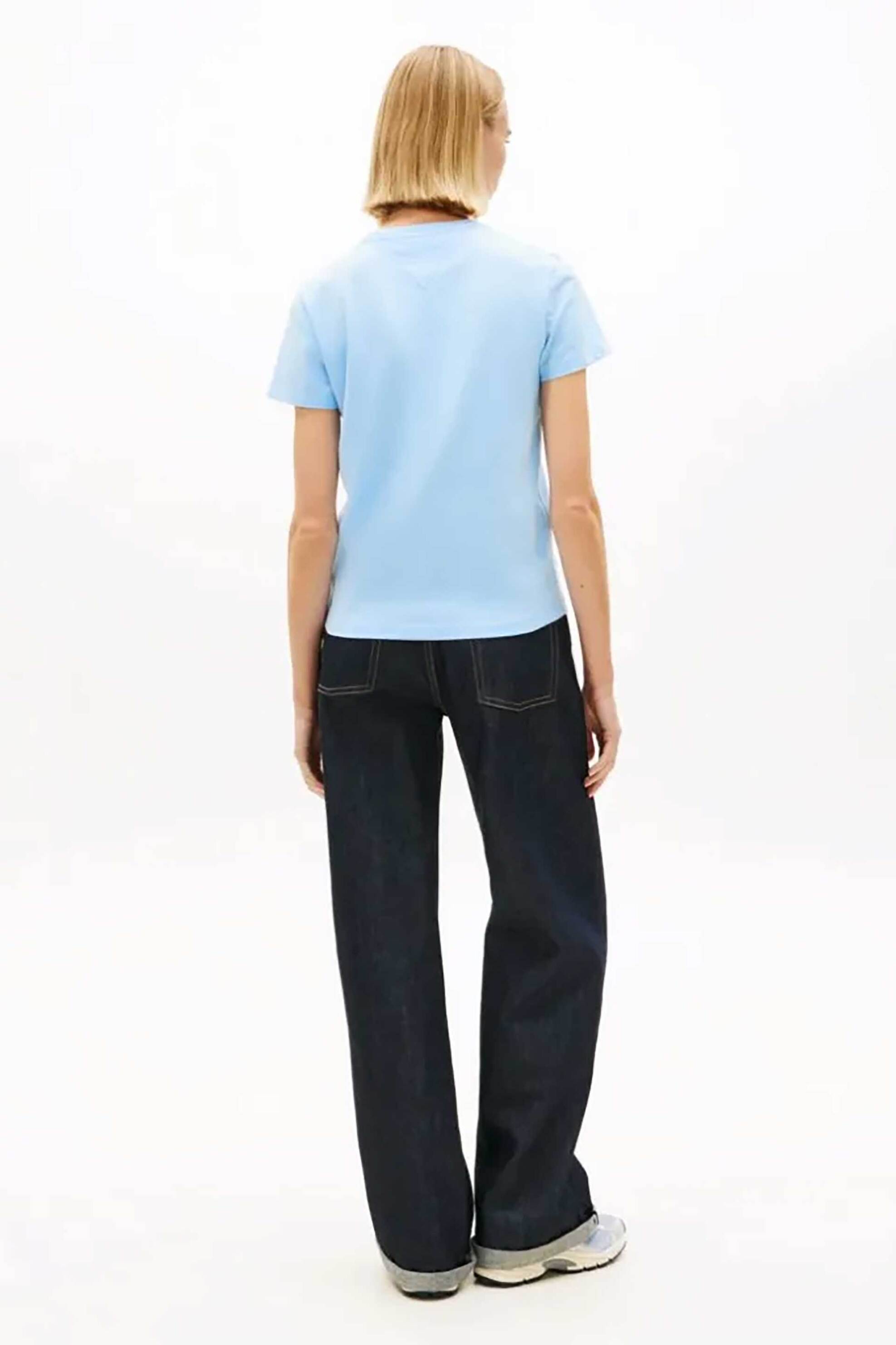TOMMY JEANS Tommy Jeans γυναικείο T-shirt με logo print Regular Fit - DW0DW22277 Γαλάζιο - 3