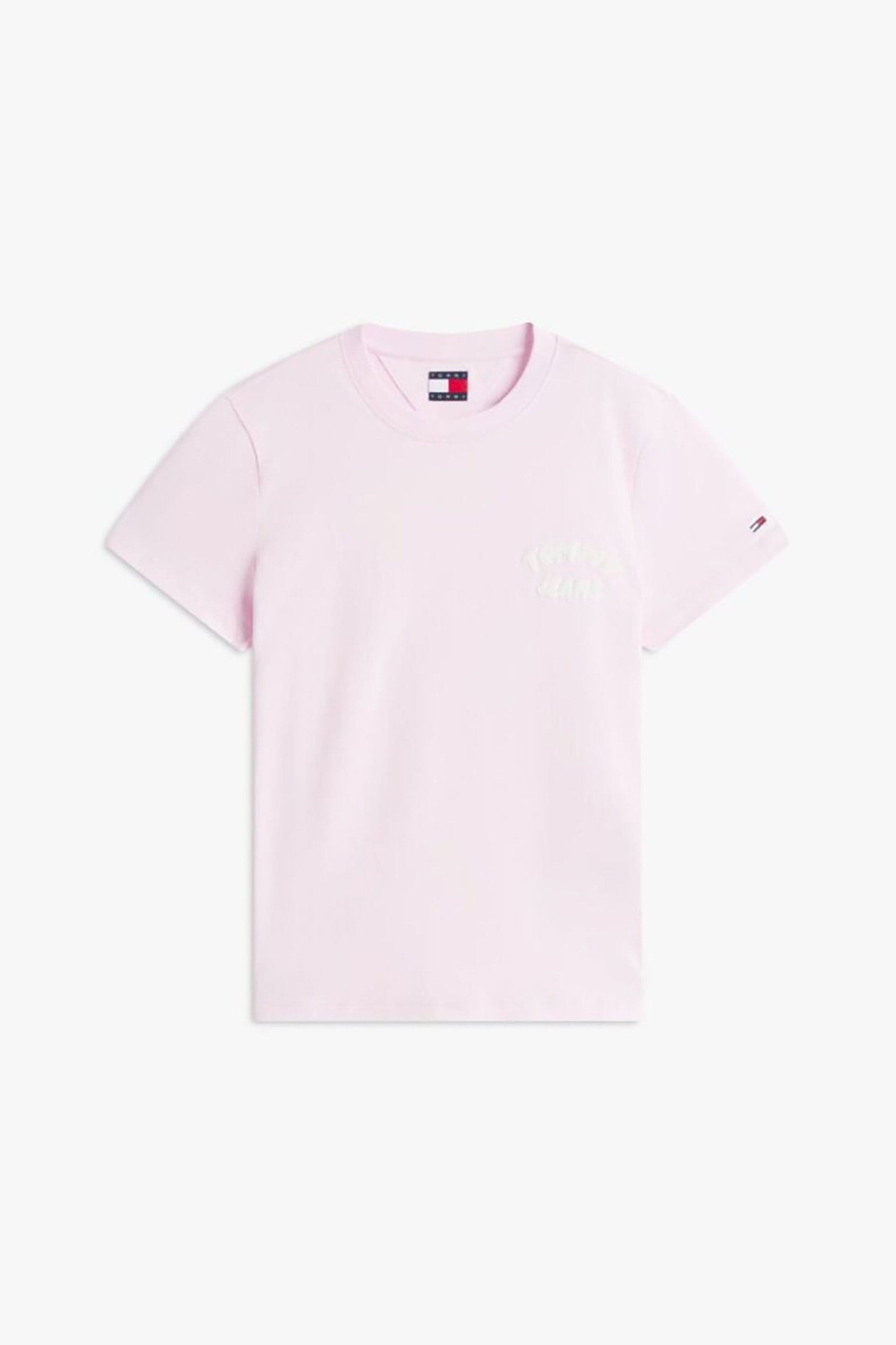 TOMMY JEANS Tommy Jeans γυναικείο T-shirt με ανάγλυφο bubble logo Regular Fit - DW0DW22310 Ροζ - 4