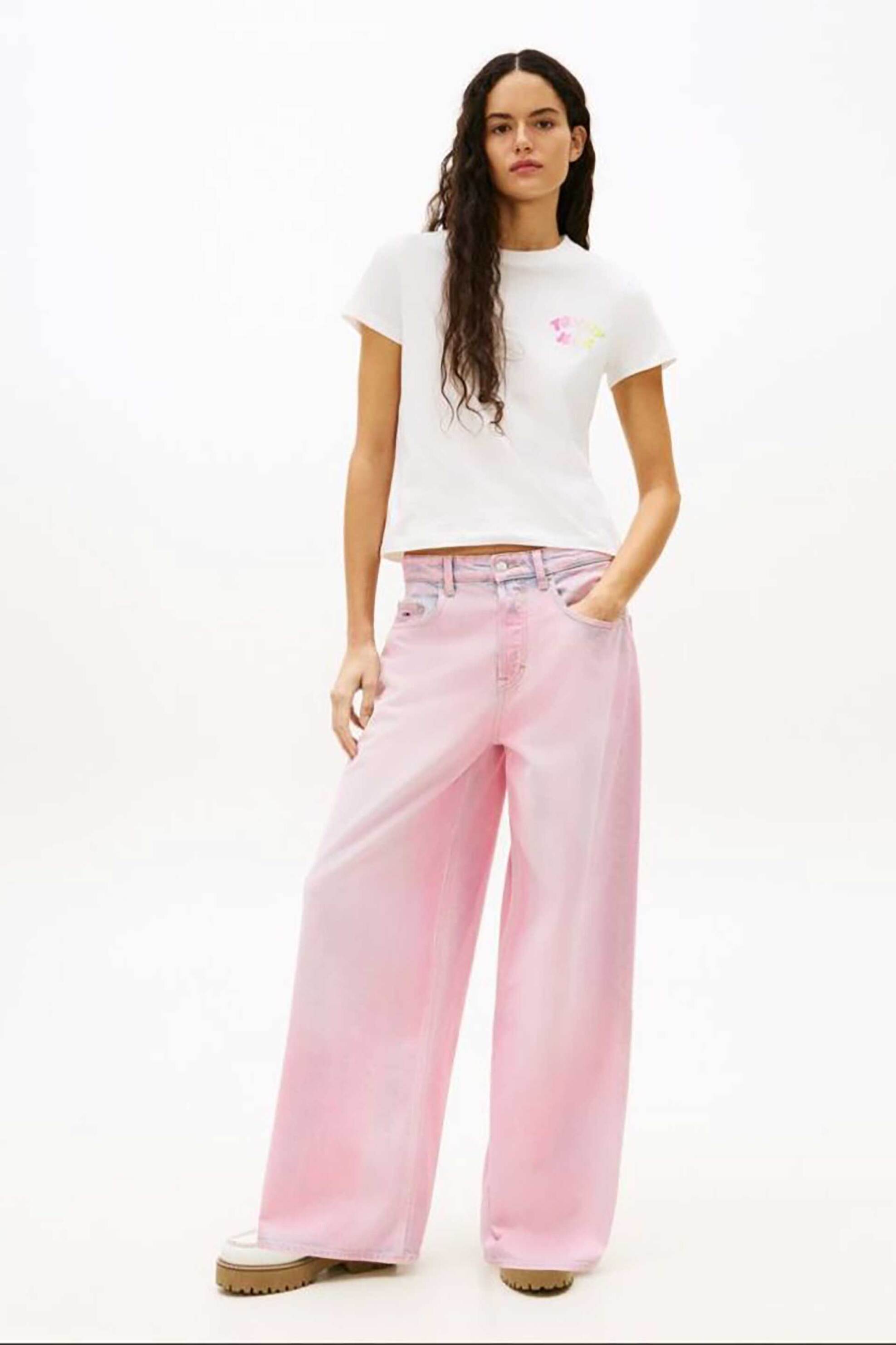 TOMMY JEANS Tommy Jeans γυναικείο T-shirt με ανάγλυφο bubble logo Regular Fit - DW0DW22310 Λευκό - 2