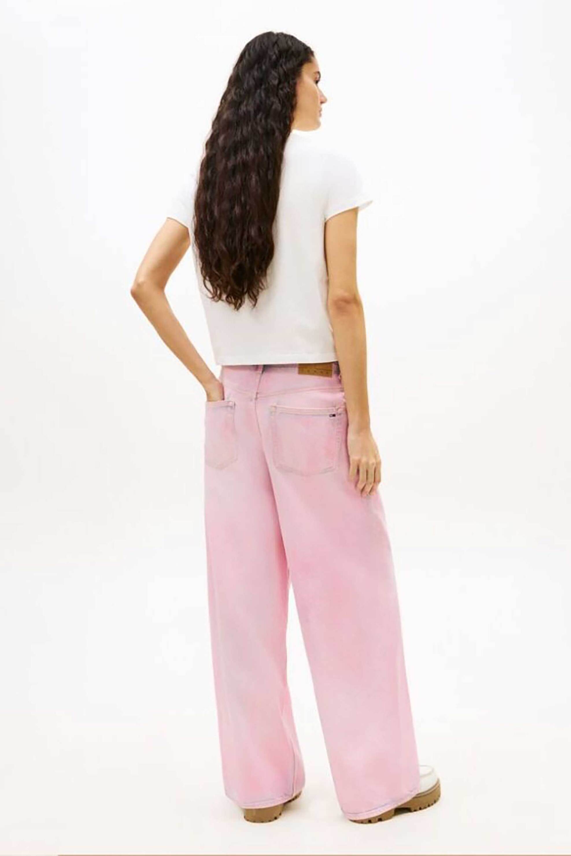 TOMMY JEANS Tommy Jeans γυναικείο T-shirt με ανάγλυφο bubble logo Regular Fit - DW0DW22310 Λευκό - 3