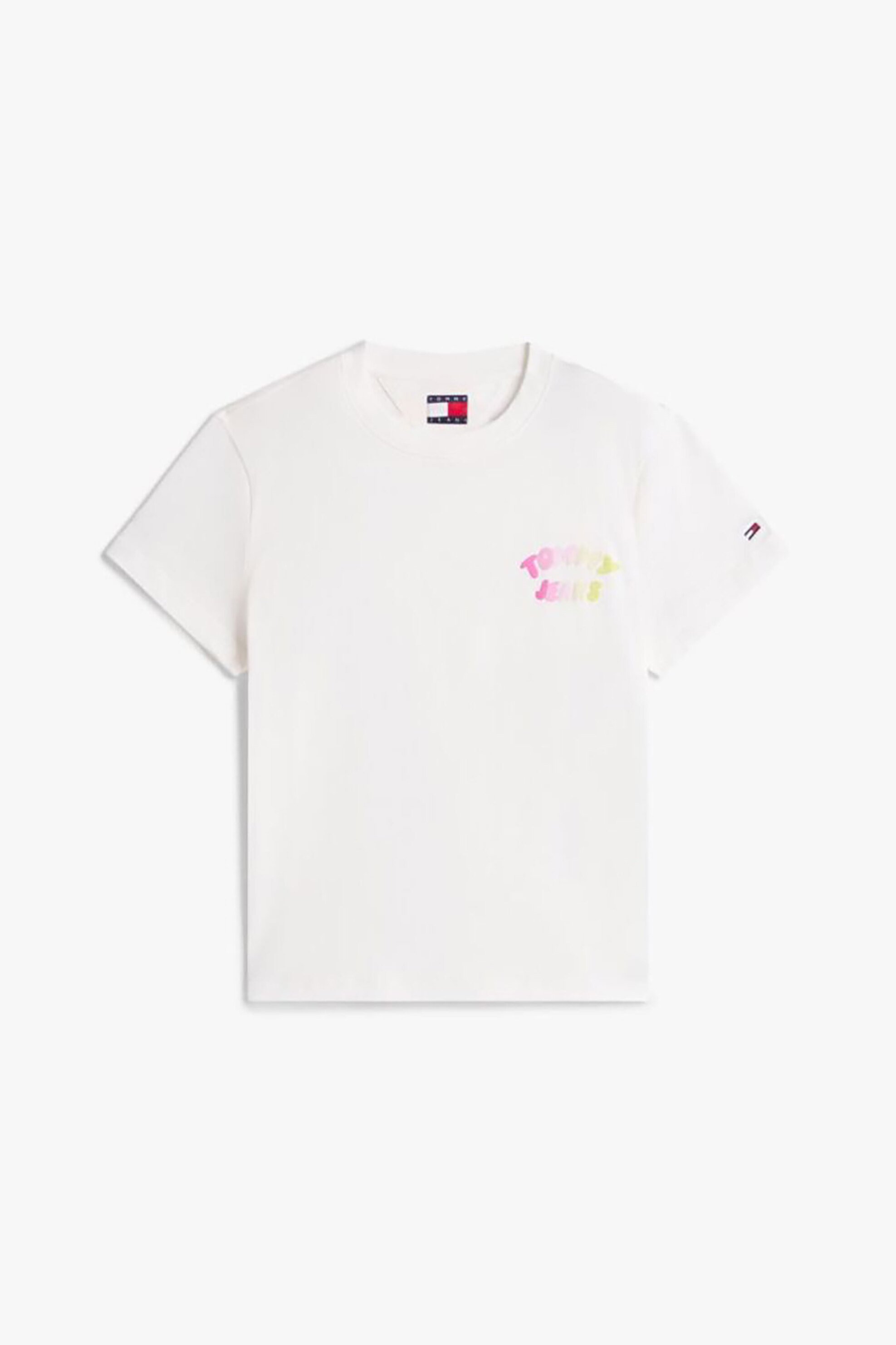 TOMMY JEANS Tommy Jeans γυναικείο T-shirt με ανάγλυφο bubble logo Regular Fit - DW0DW22310 Λευκό - 4