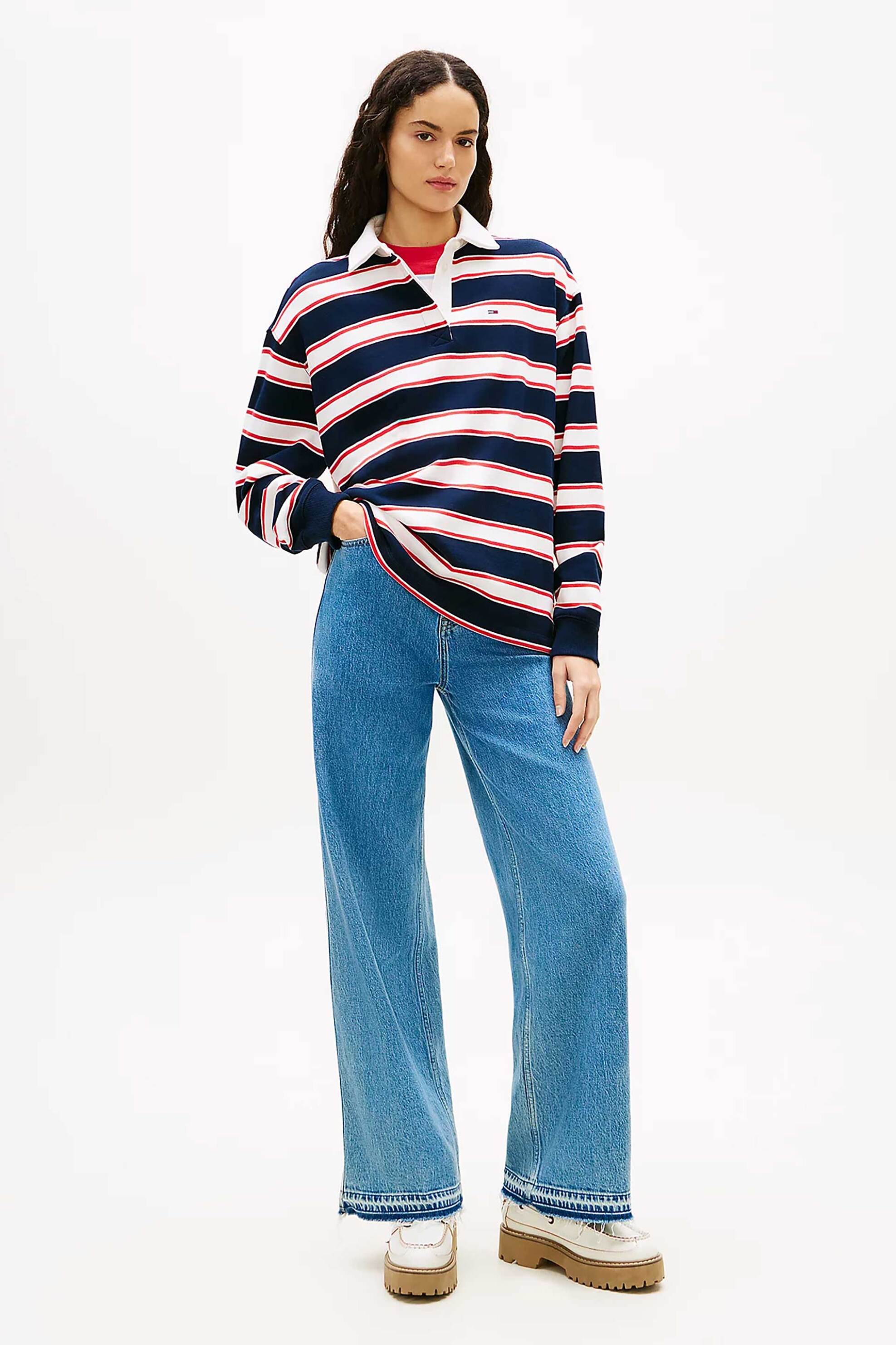 Tommy Jeans γυναικείο τζιν παντελόνι Wide Fit "Claire" - DW0DW22641 Denim Blue
