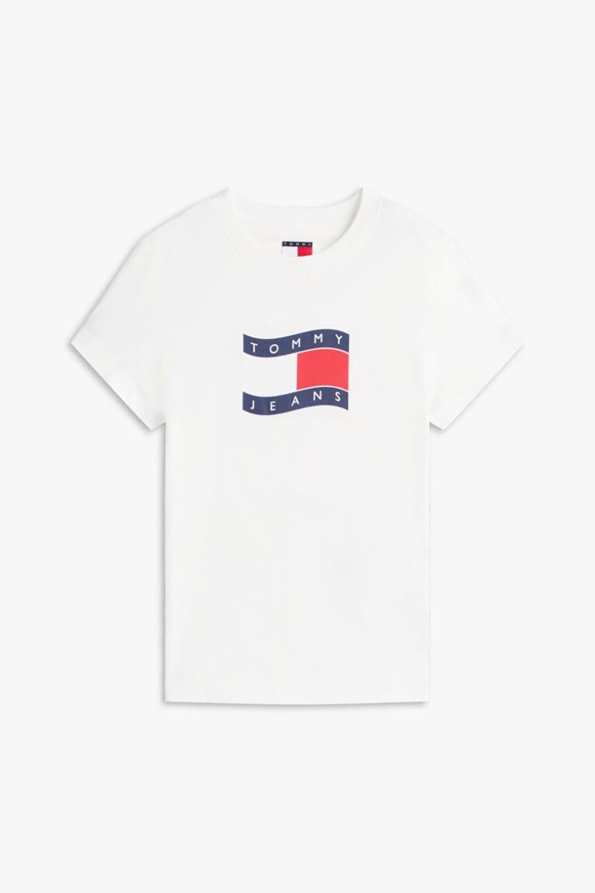 TOMMY JEANS Tommy Jeans γυναικείο T-shirt με wavy flag print Slim Fit - DW0DW22781 Λευκό - 4