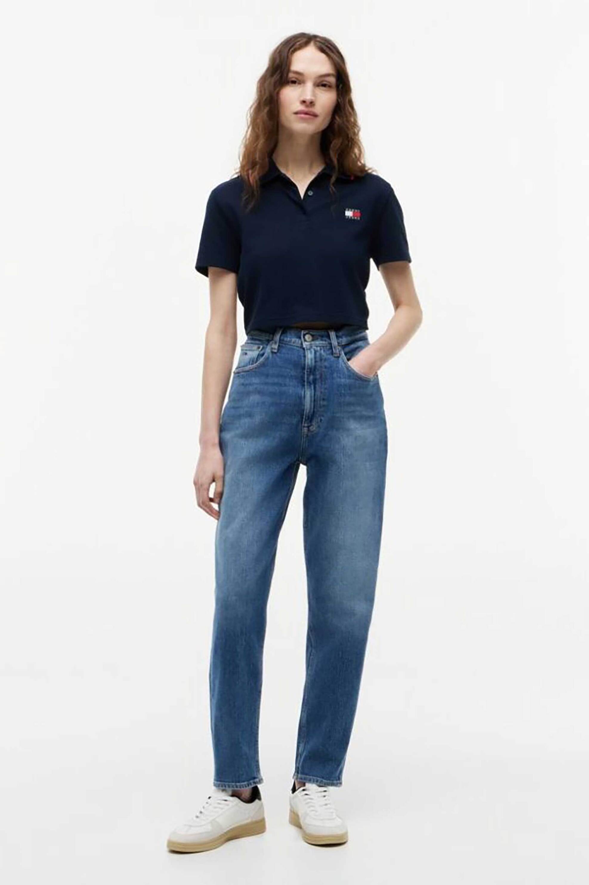 Tommy Jeans γυναικείο τζιν παντελόνι πεντάτσεπο Mom Fit - DW0DW22994 Denim Blue