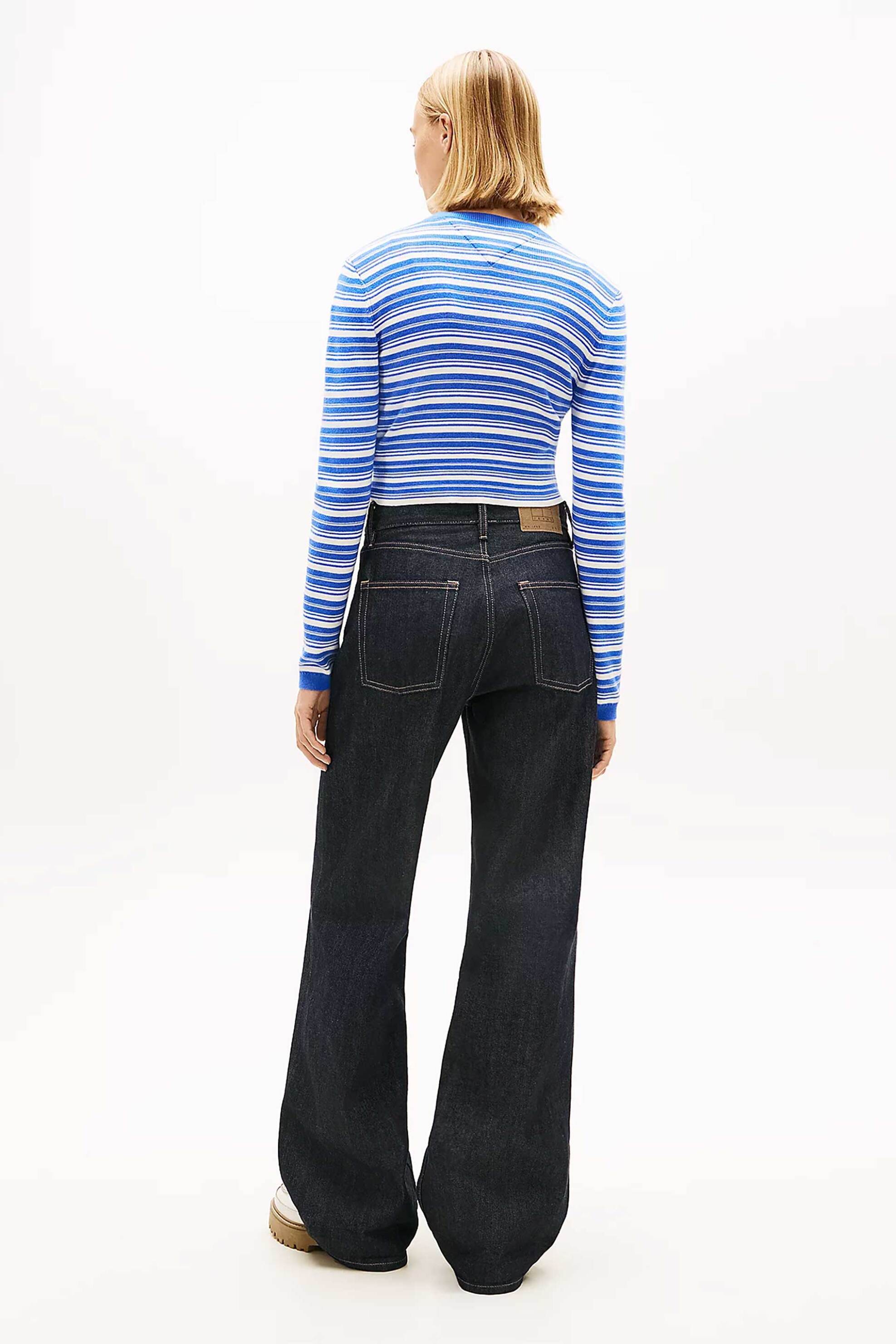TOMMY JEANS Tommy Jeans γυναικεία ζακέτα ριγέ με κεντημένο λογότυπο Slim Fit - DW0DW22314 Μπλε - 3