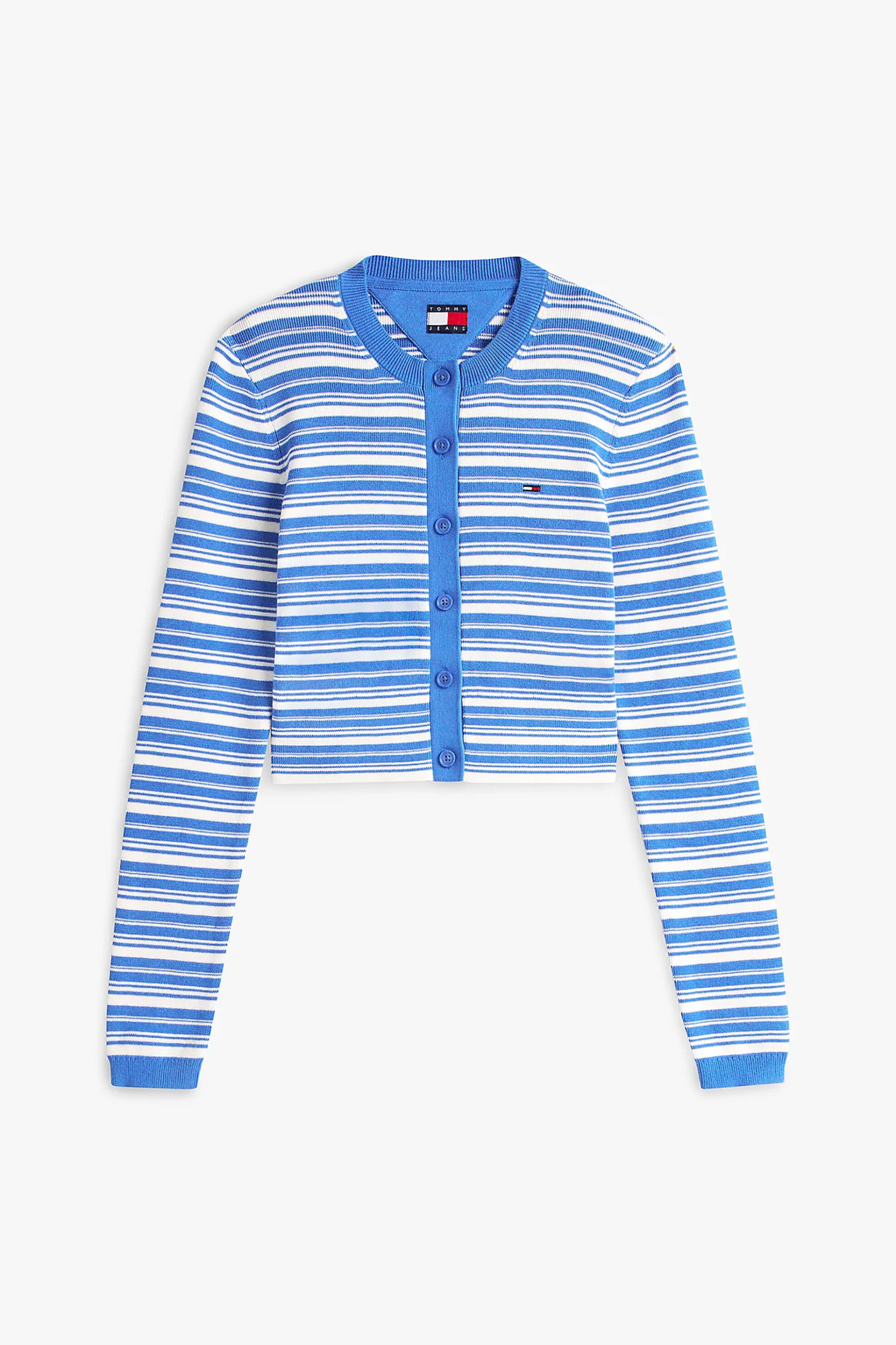 TOMMY JEANS Tommy Jeans γυναικεία ζακέτα ριγέ με κεντημένο λογότυπο Slim Fit - DW0DW22314 Μπλε - 4