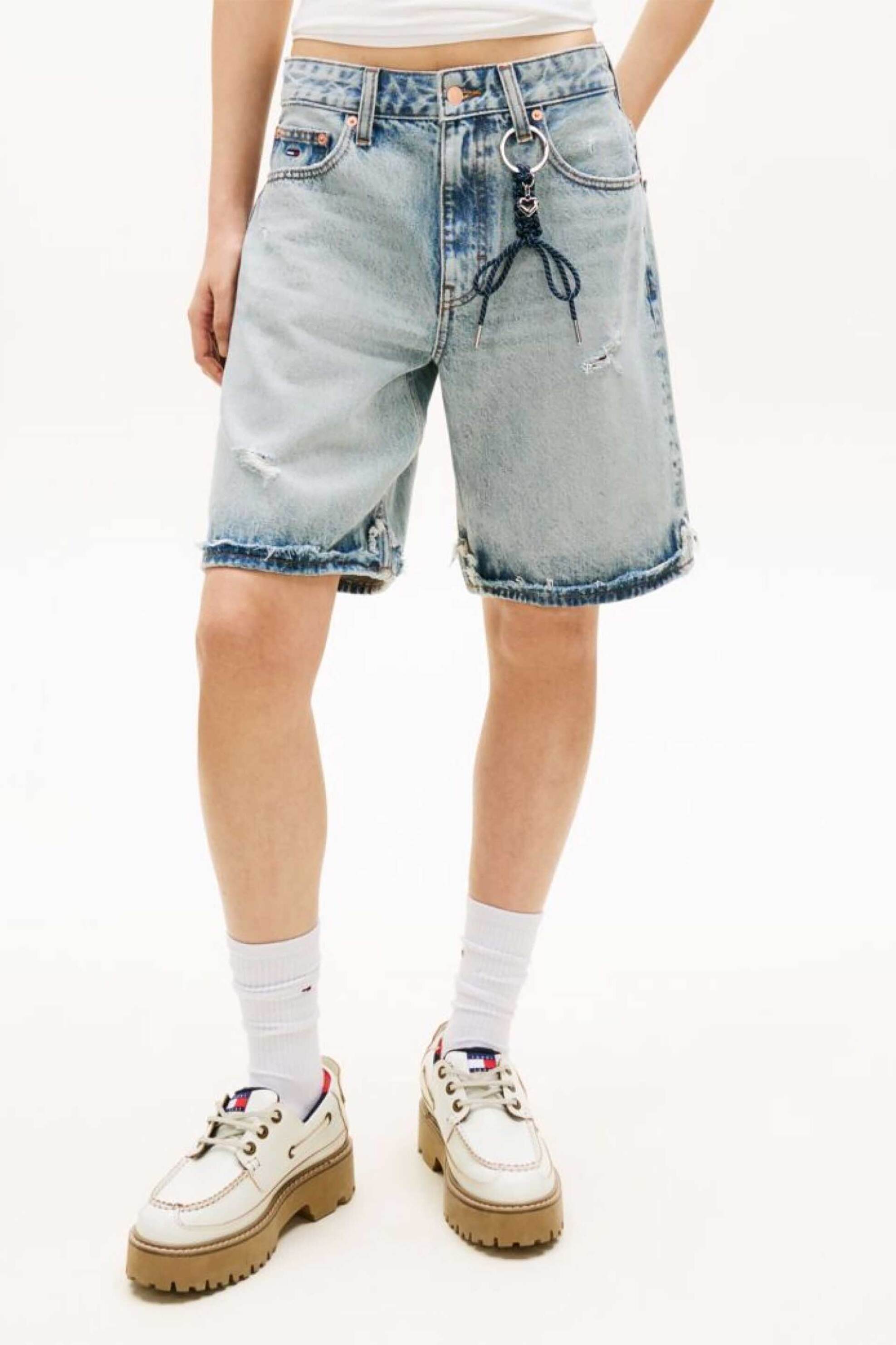 TOMMY JEANS Tommy Jeans γυνακεία βερμούδα denim Loose "Mia" - DW0DW22686 Denim Blue Ανοιχτό - 3