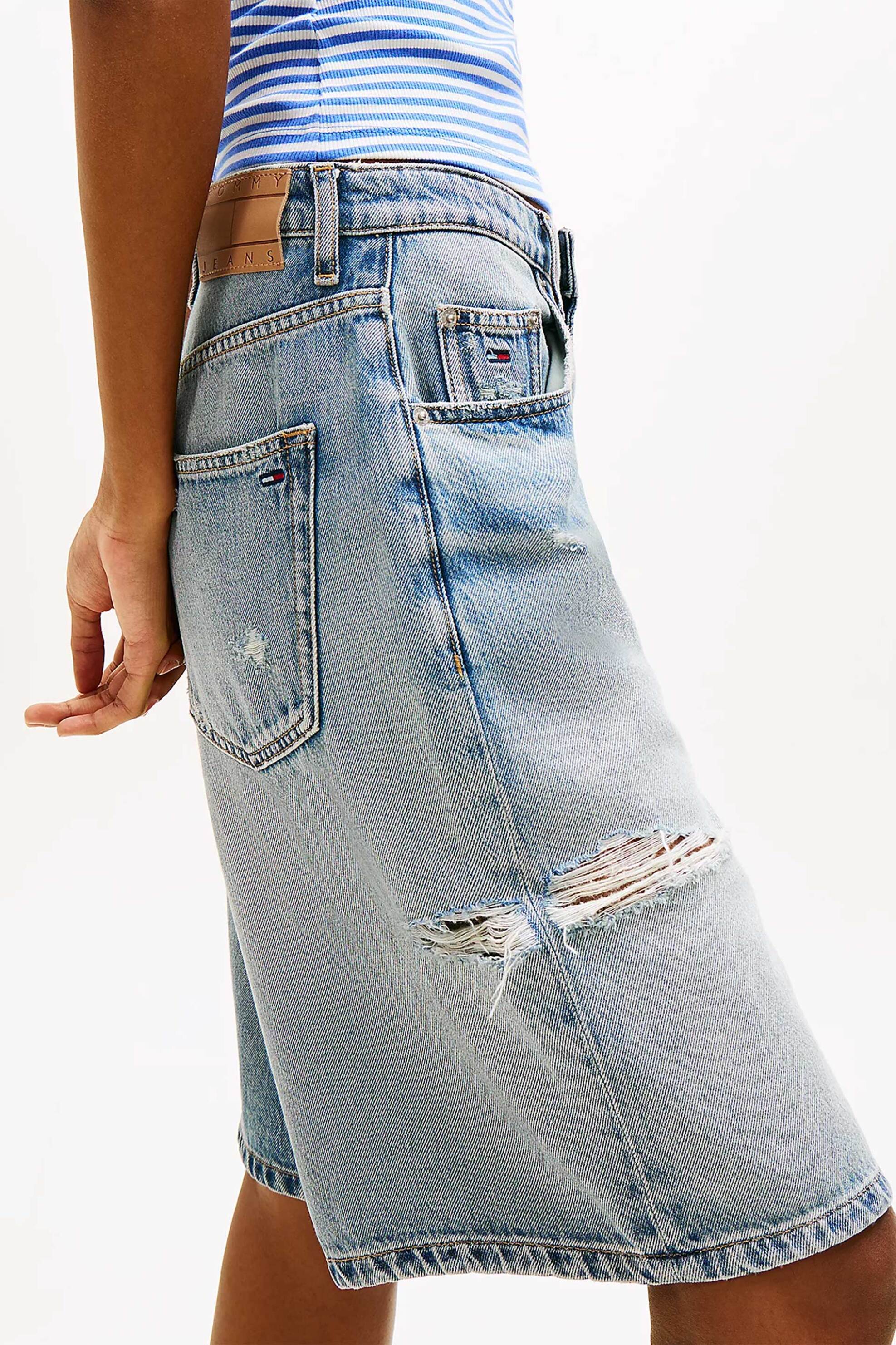 TOMMY JEANS Tommy Jeans γυνακεία βερμούδα denim Distressed Loose - DW0DW22696 Denim Blue - 3