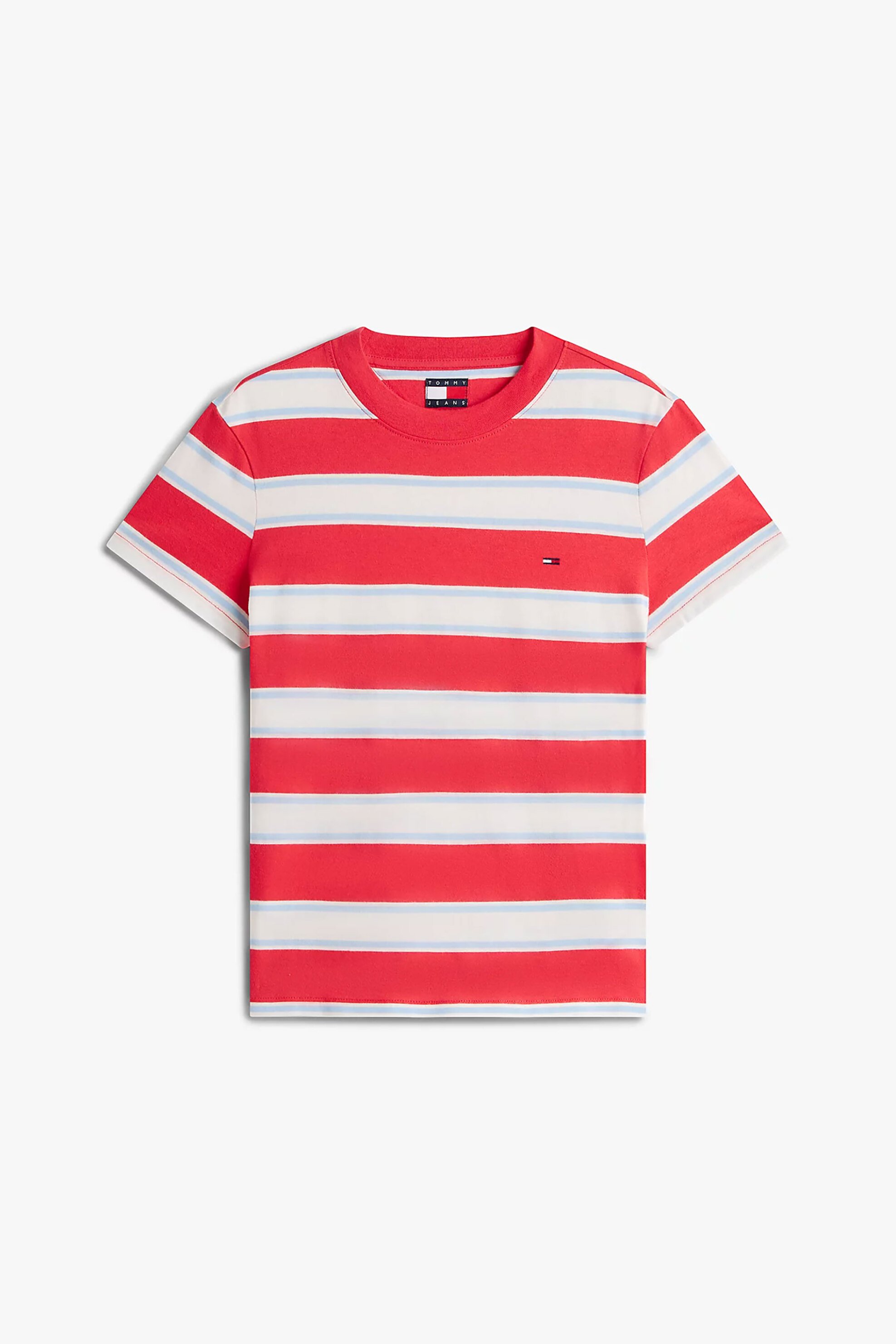 TOMMY JEANS Tommy Jeans γυναικείο T-shirt ριγέ με logo print - DW0DW21834 Κόκκινο - 4