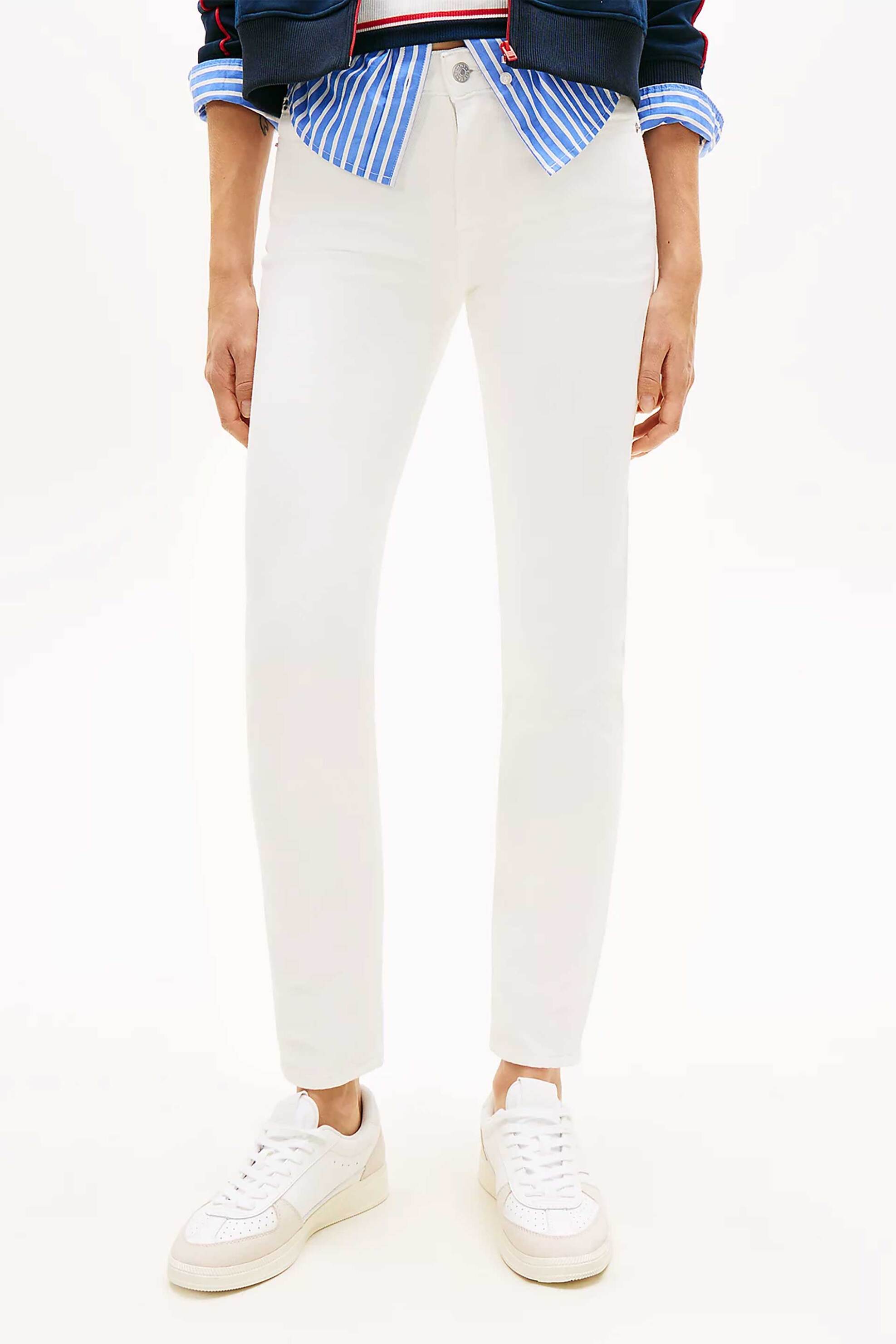 Tommy Jeans γυναικείο τζιν παντελόνι Slim Fit - DW0DW22986 Λευκό