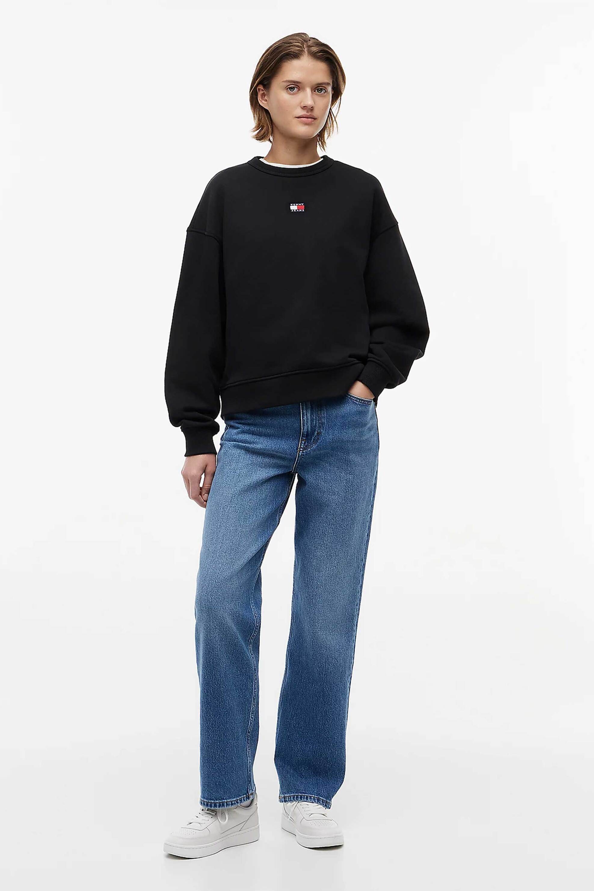 TOMMY JEANS Tommy Jeans γυναικείο φούτερ με λογότυπο Boxy Fit - DW0DW17325 Μαύρο - 3