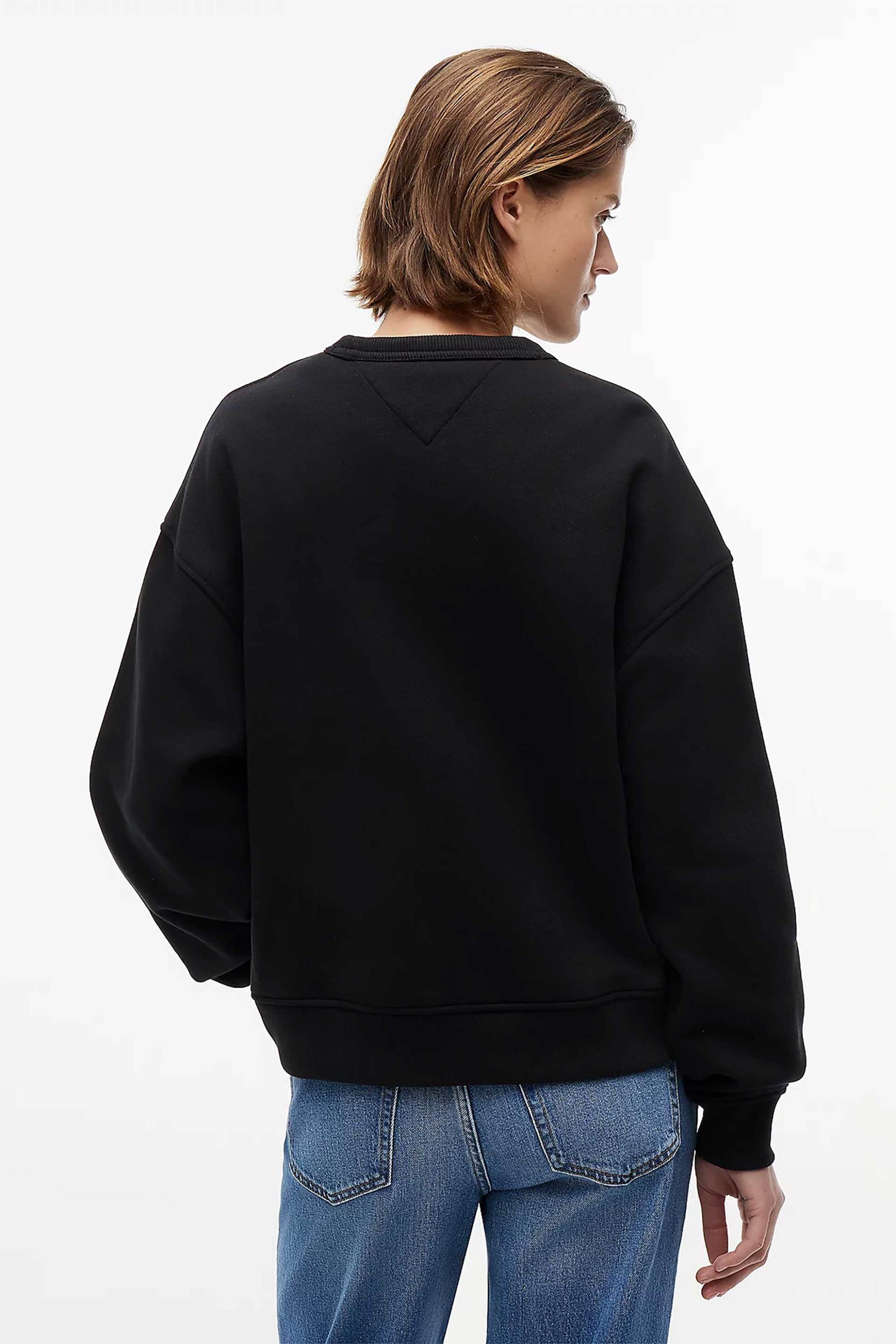 Tommy Jeans Γυναικείο Φούτερ με Λογότυπο Boxy Fit - Dw0Dw17325 Μαύρο