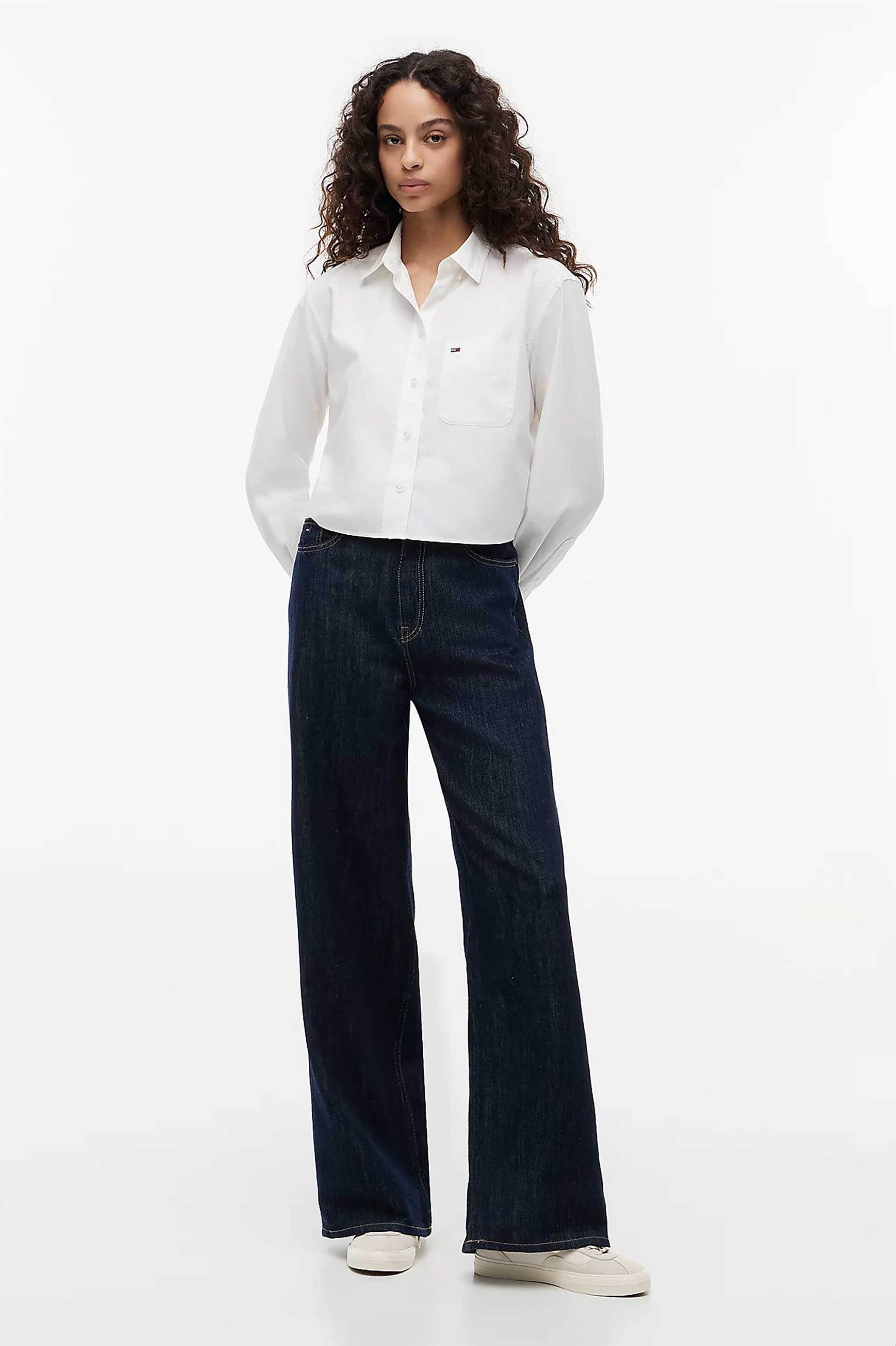 Tommy Jeans γυναικείο τζιν παντελόνι Wide Leg - DW0DW23093 Denim Blue Σκούρο