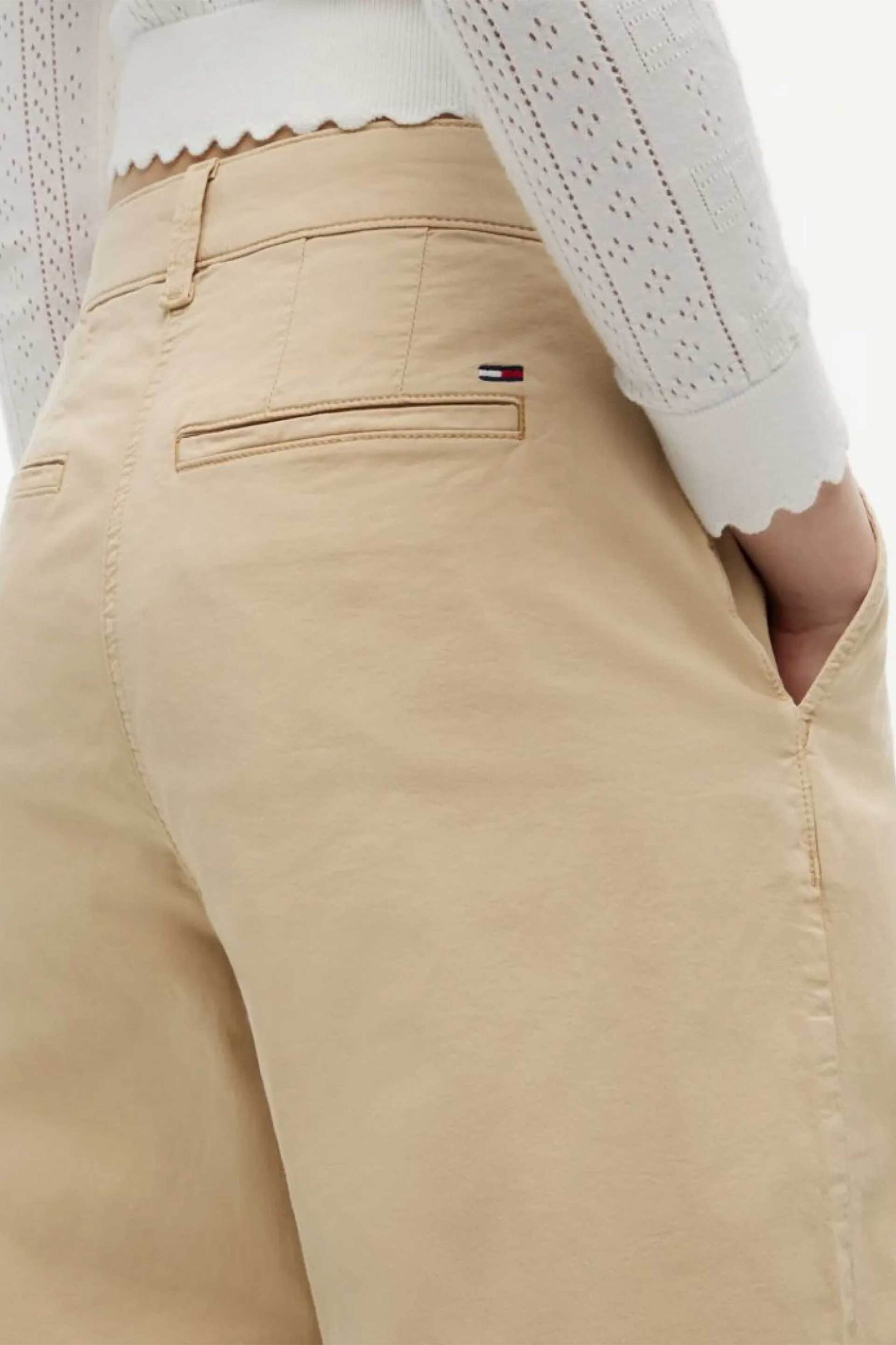 Tommy Jeans Γυναικείο Παντελόνι με Πιέτες Relaxed Fit - Dw0Dw21698 Μπεζ
