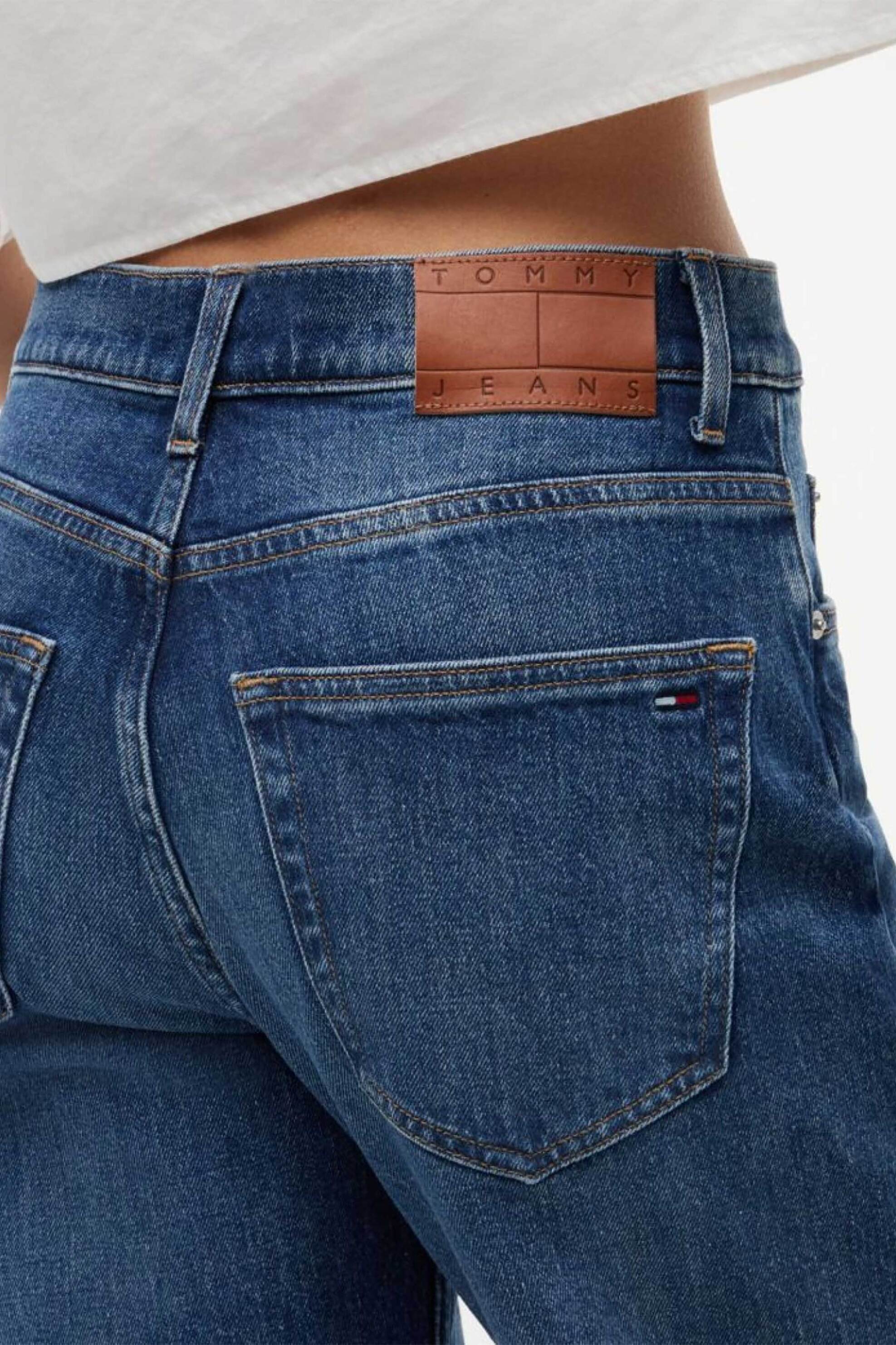 Tommy Jeans Γυναικείο Τζιν Παντελόνι Slim Fit - Dw0Dw23019 Denim Blue Σκούρο