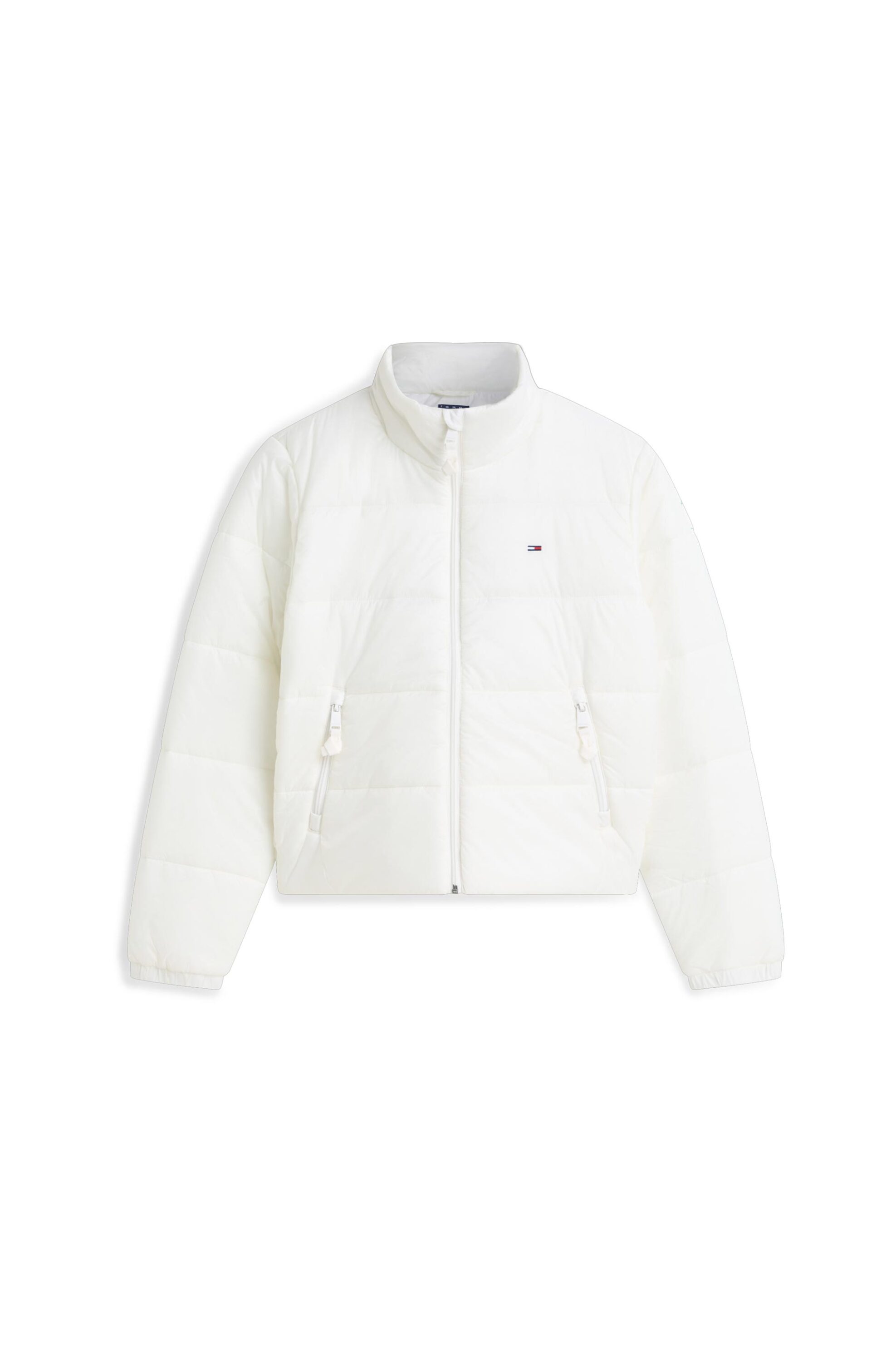 TOMMY JEANS Tommy Jeans γυναικείο μπουφάν καπιτονέ με ψηλό λαιμό και λογότυπο Relaxed Fit - DW0DW23487 Λευκό