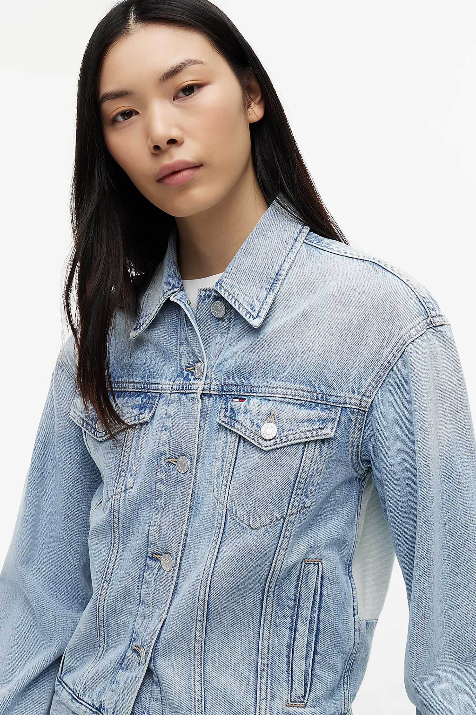 Tommy Jeans γυναικείο denim jacket Relaxed Fit - DW0DW23471 Denim Blue Ανοιχτό
