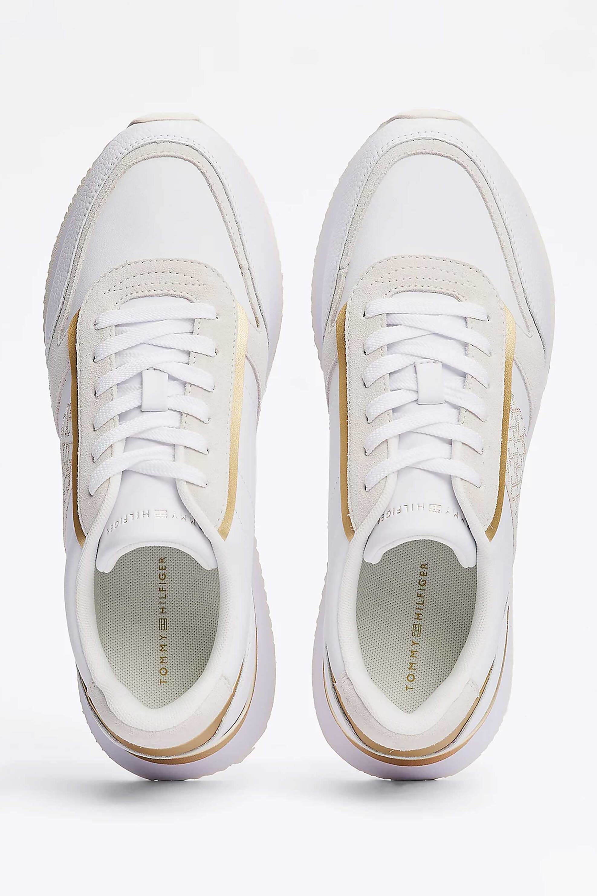 Tommy Hilfiger Γυναικεία Sneakers με Ανάγλυφο Μονόγραμμα - Fw0Fw08387 Λευκό