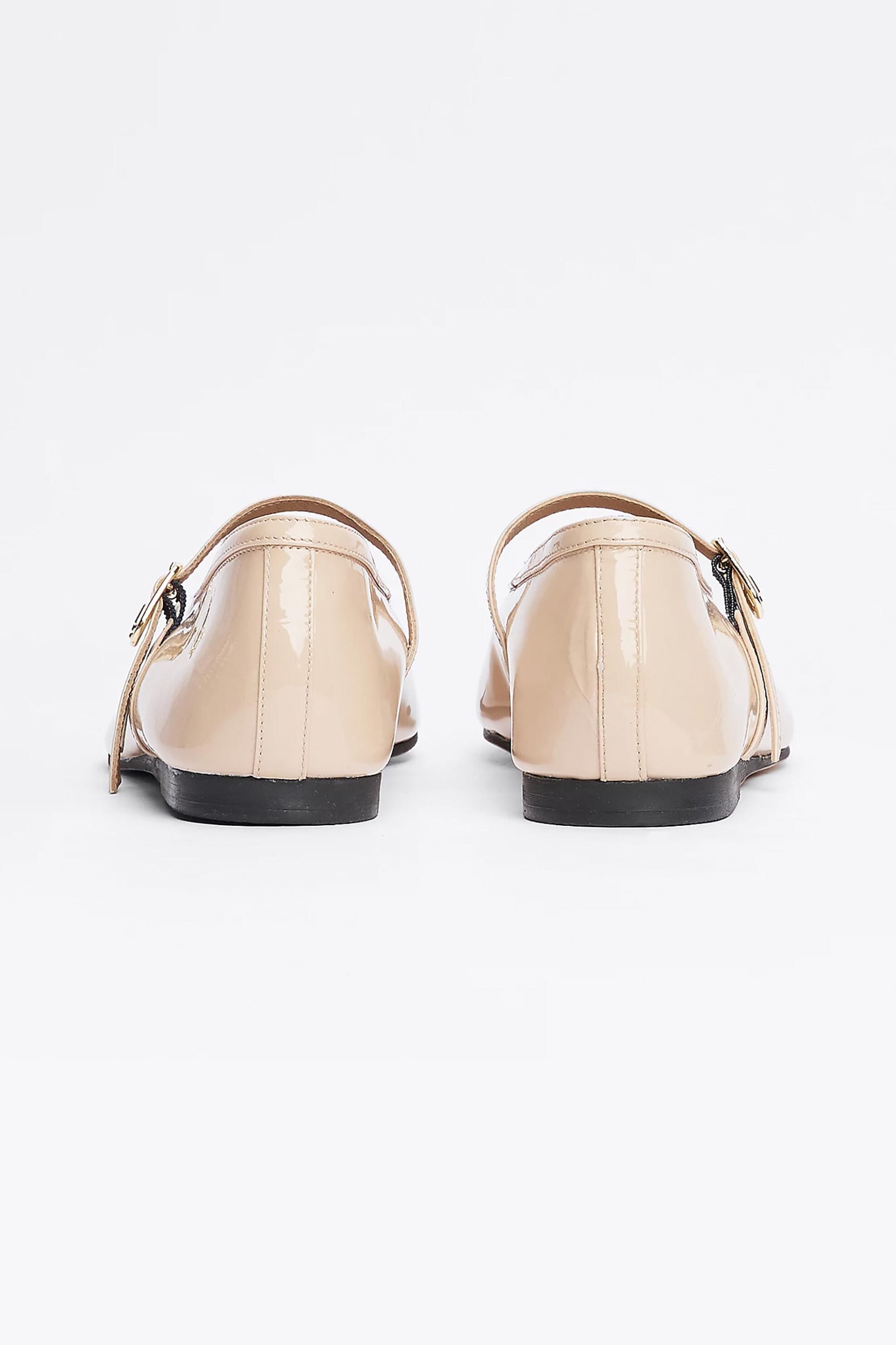 TOMMY HILFIGER Tommy Hilfiger γυναικείες μπαλαρίνες Mary Jane μονόχρωμες με μεταλλικό μονόγραμμα - FW0FW08577 Nude - 3