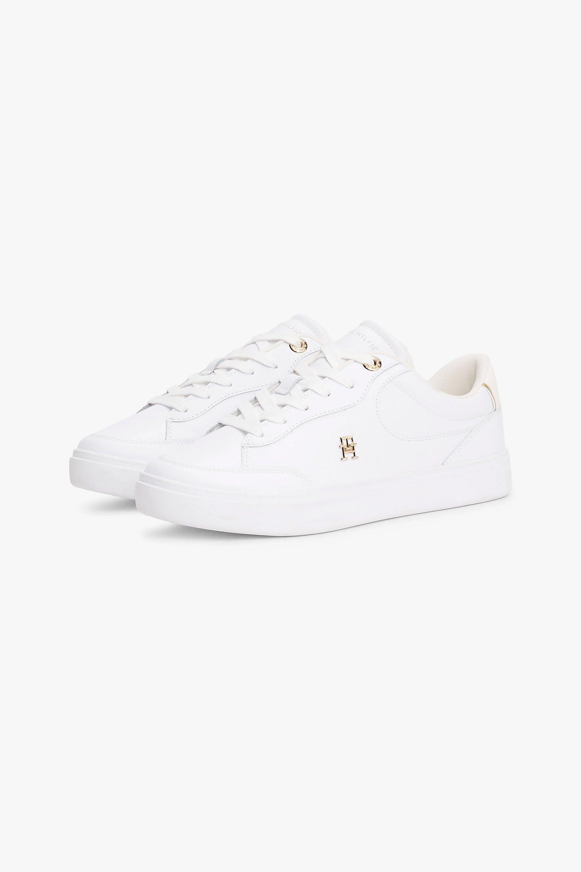 Tommy Hilfiger γυναικεία sneakers με μεταλλικό μονόγραμμα - FW0FW08322 Λευκό