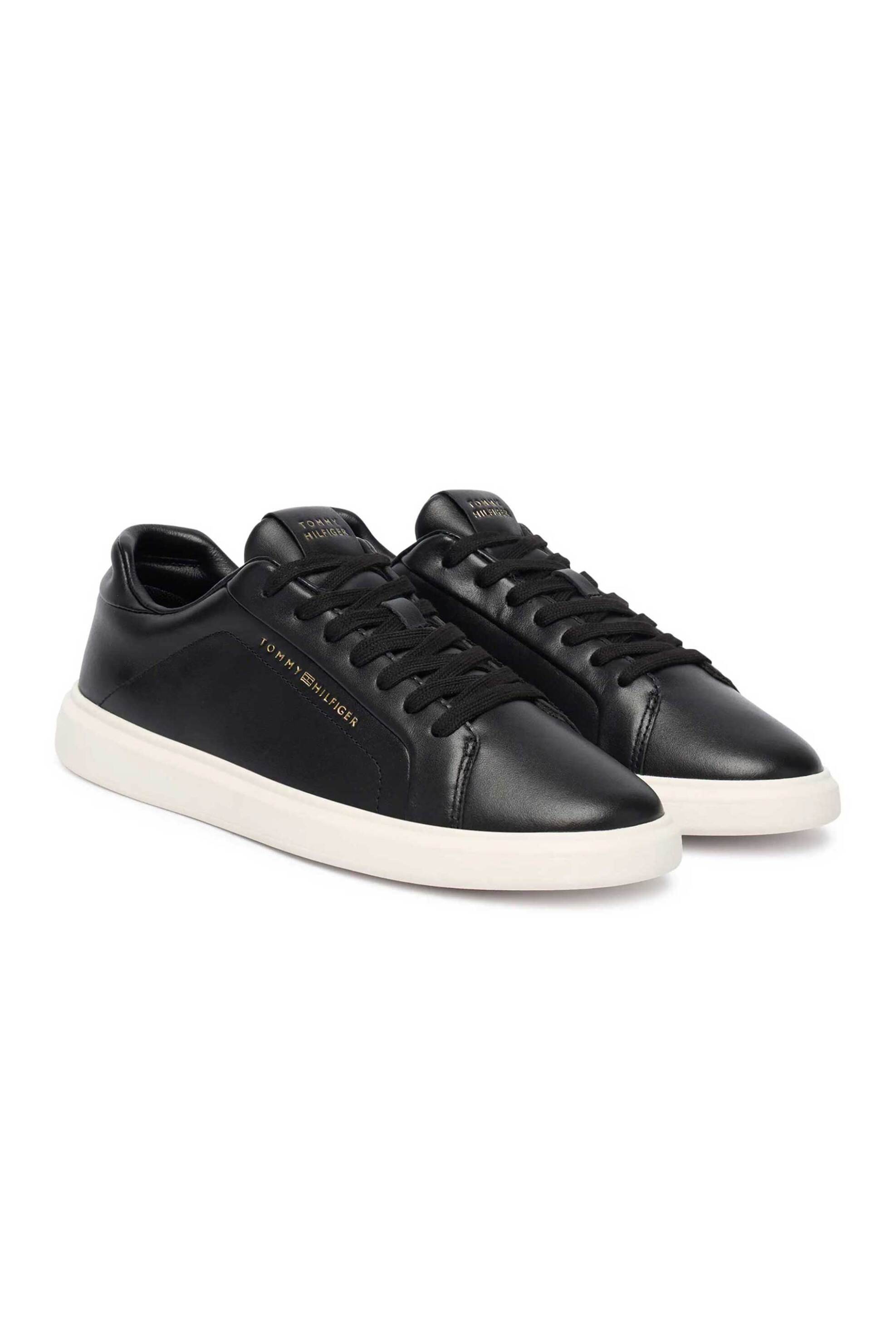 Tommy Jeans γυναικεία δερμάτινα sneakers - FW0FW08949 Μαύρο