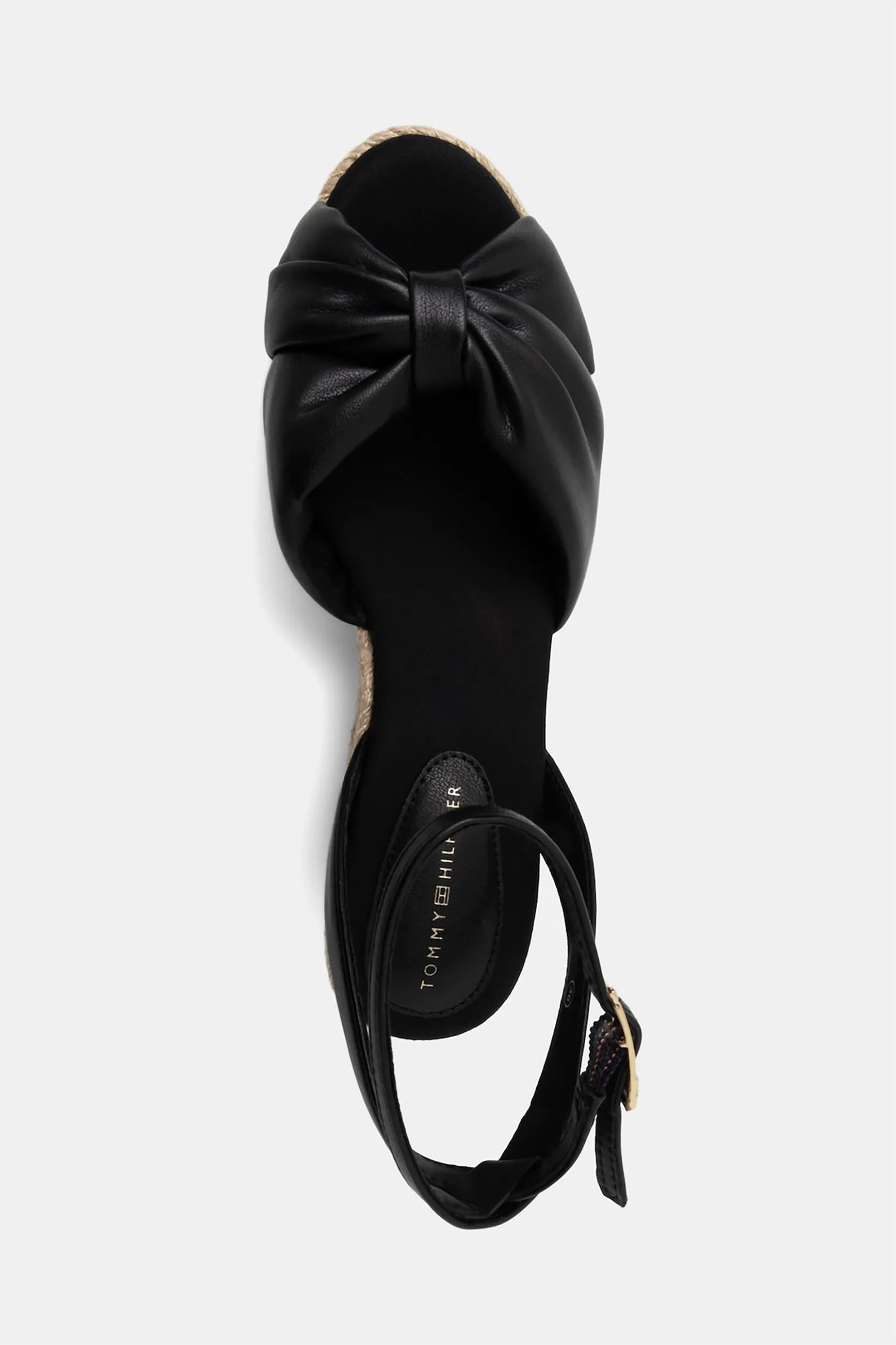 Tommy Jeans γυναικείες πλατφόρμες με ψάθινο πάτο - FW0FW09010 Μαύρο φωτογραφία