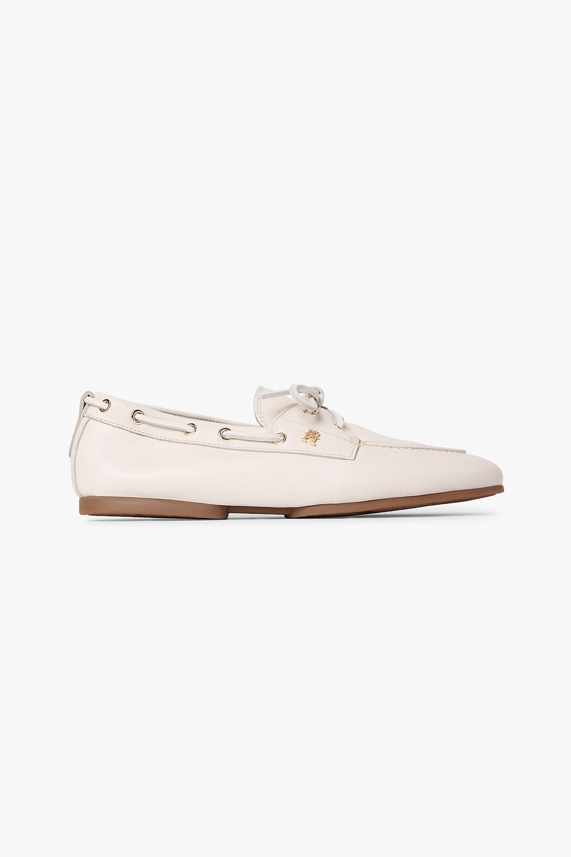 TOMMY HILFIGER Tommy Hilfiger γυναικεία μοκασίνια με ανάγλυφο monogram - FW0FW09148 Εκρού