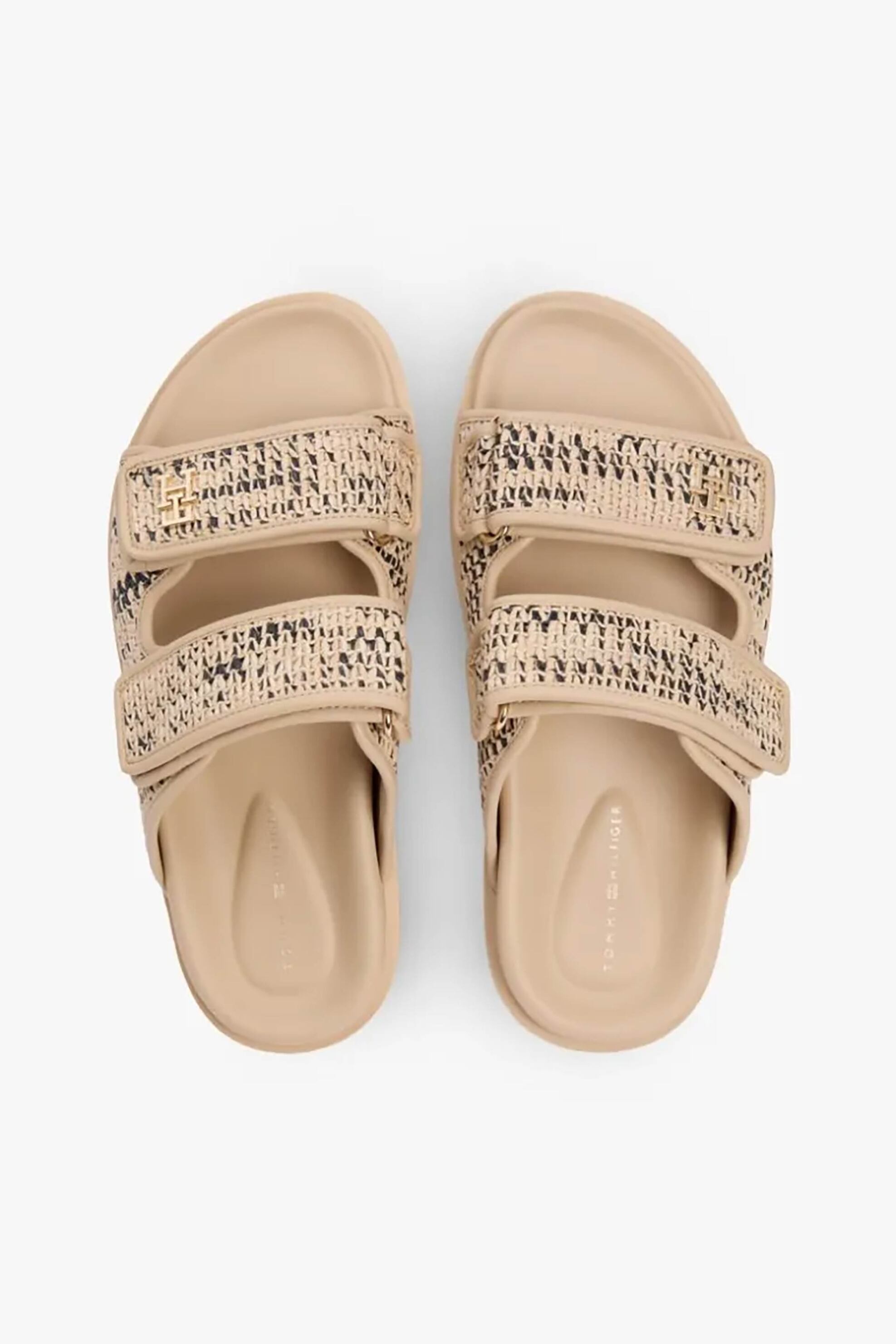TOMMY HILFIGER Tommy Hilfiger γυναικεία σανδάλια από raffia με διπλό λουράκι - FW0FW09122 Μπεζ - 2