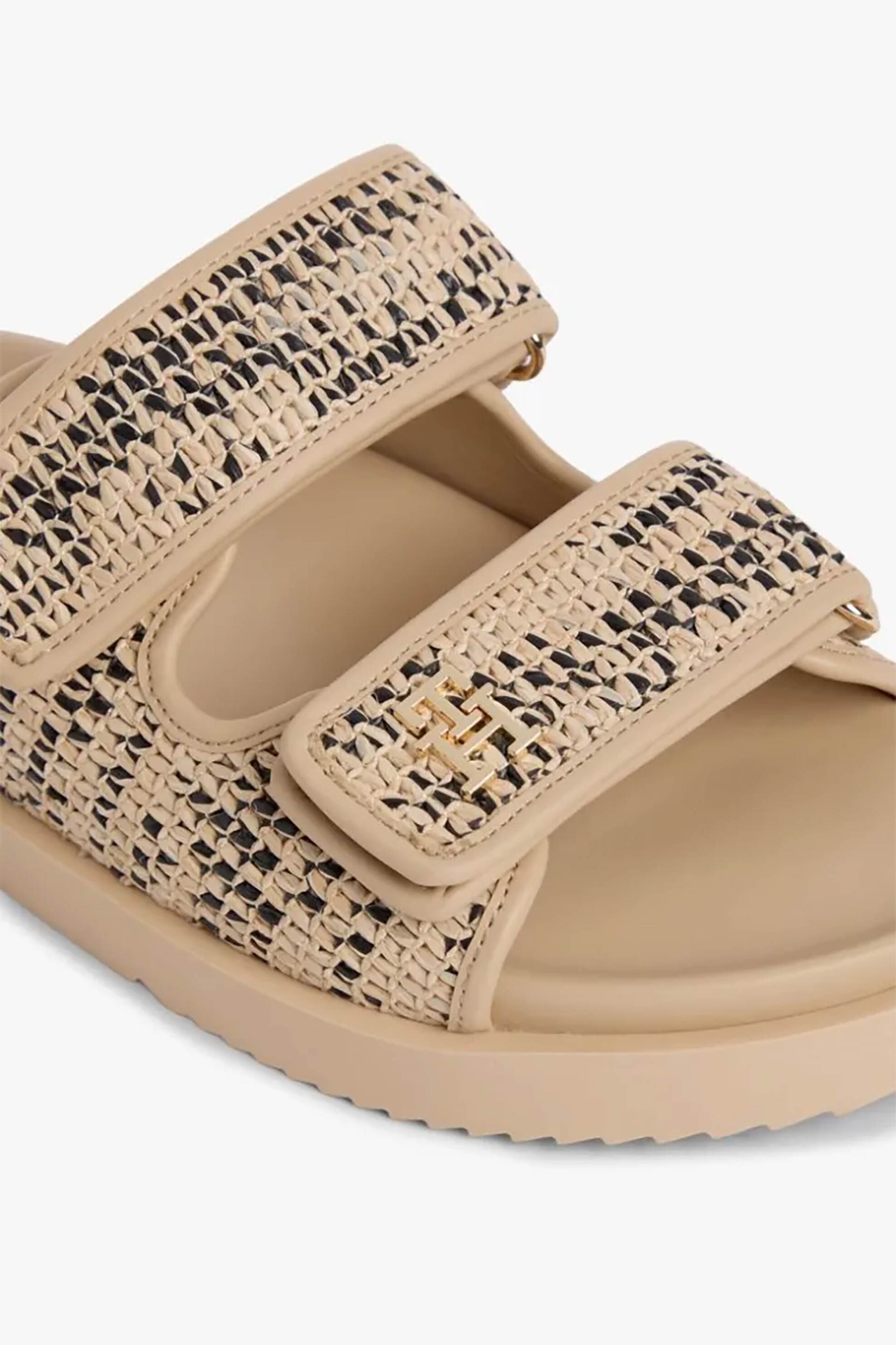 TOMMY HILFIGER Tommy Hilfiger γυναικεία σανδάλια από raffia με διπλό λουράκι - FW0FW09122 Μπεζ - 3