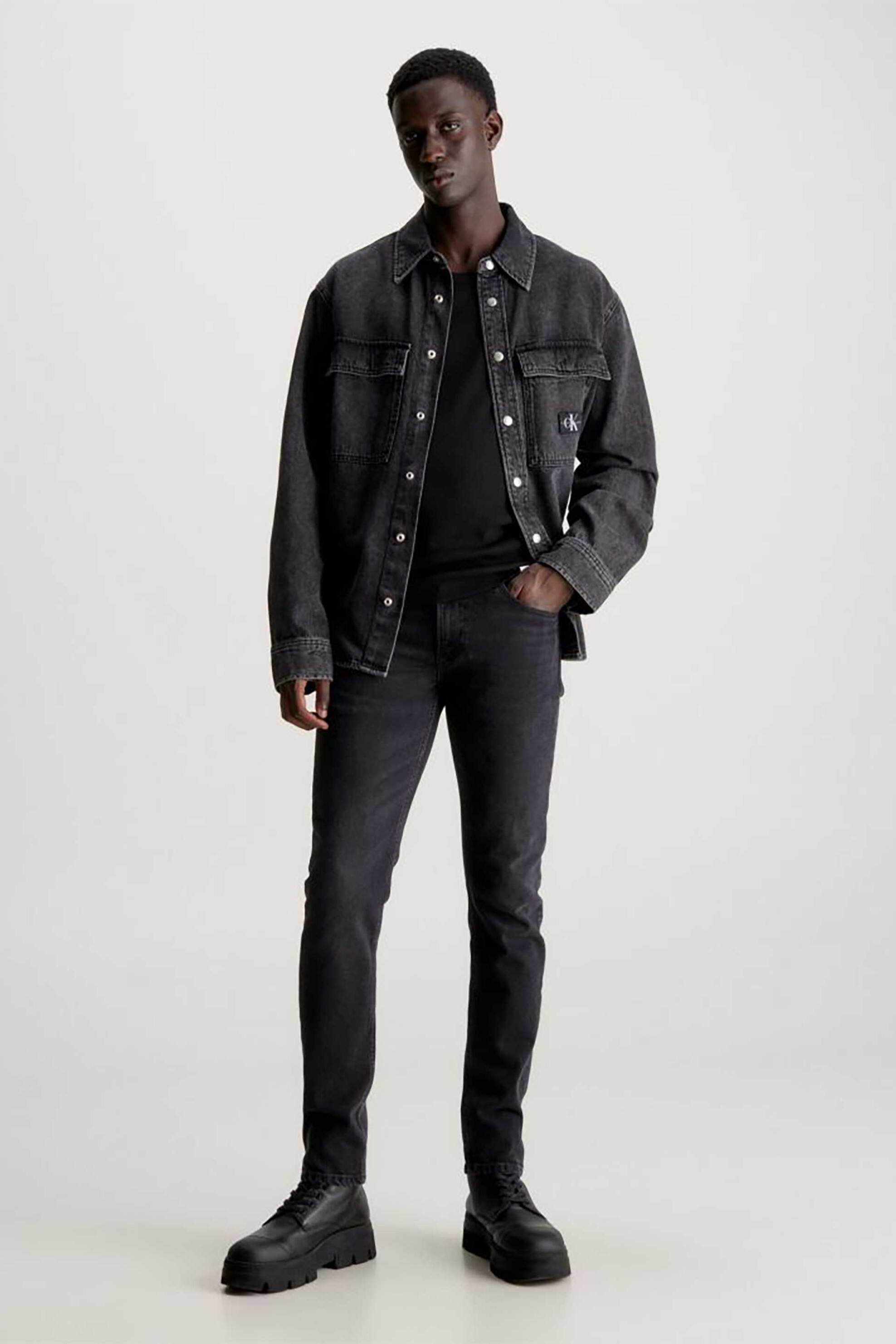 CK Jeans ανδρικό τζην παντελόνι πεντάτσεπο Slim Fit - J30J324192 Μαύρο