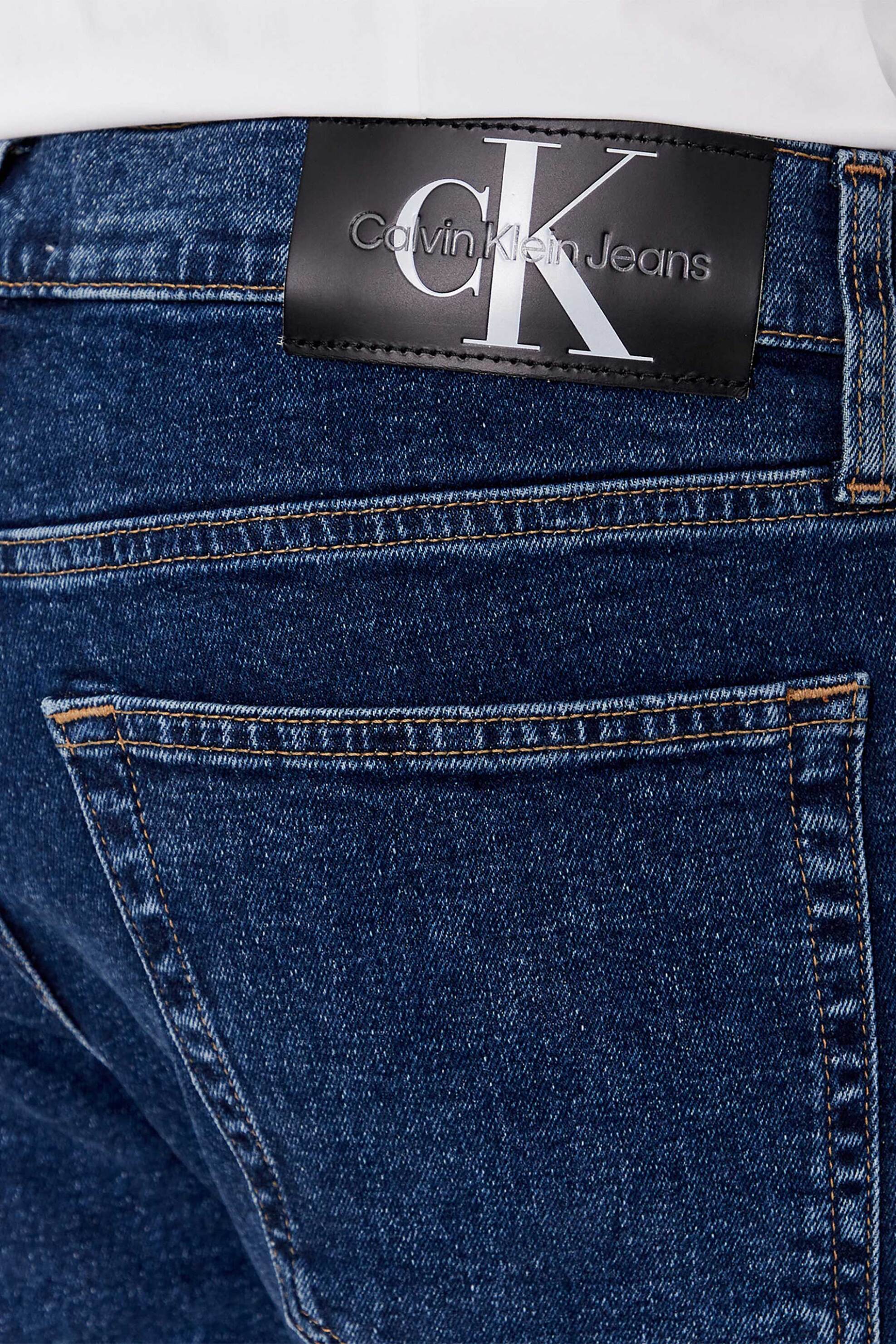 Ck Jeans Ανδρικό Τζην Παντελόνι Πεντάτσεπο Slim Fit - J30J324194 Denim Blue