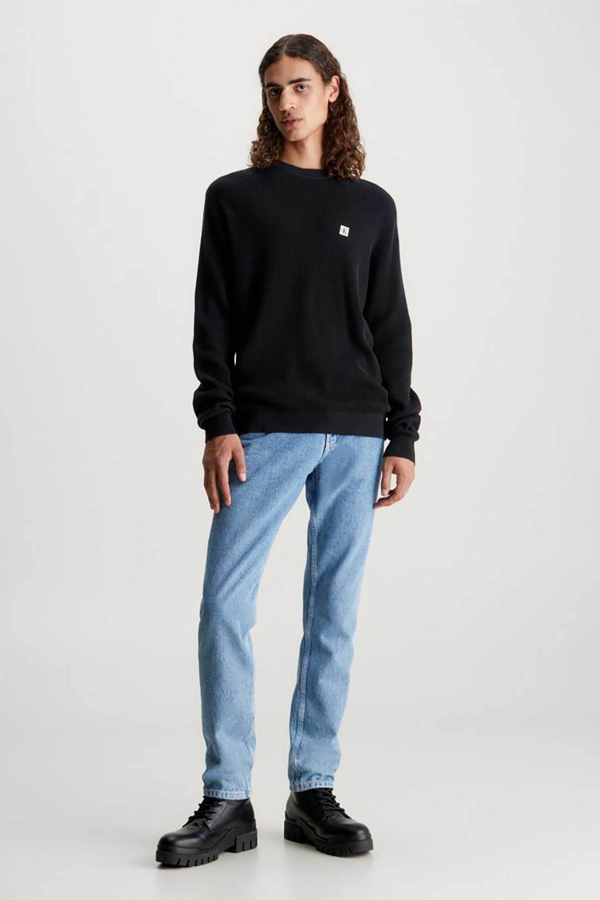 CK Jeans ανδρικό τζην παντελόνι πεντάτσεπο Straight Fit - J30J324568 Denim Blue Ανοιχτό