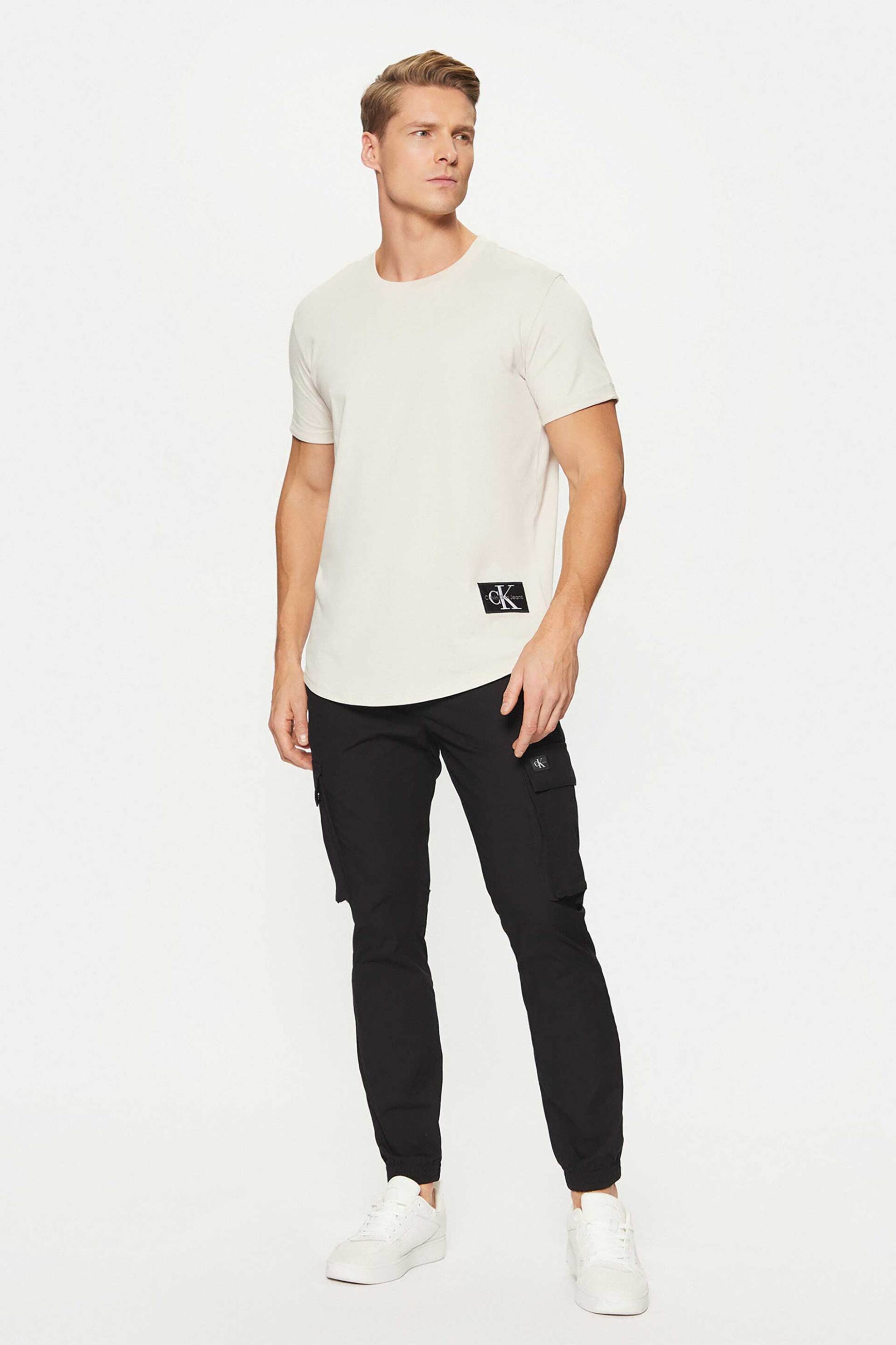Calvin Klein Jeans ανδρικό παντελόνι cargo μονόχρωμο Skinny Fit - J30J327614 Μαύρο