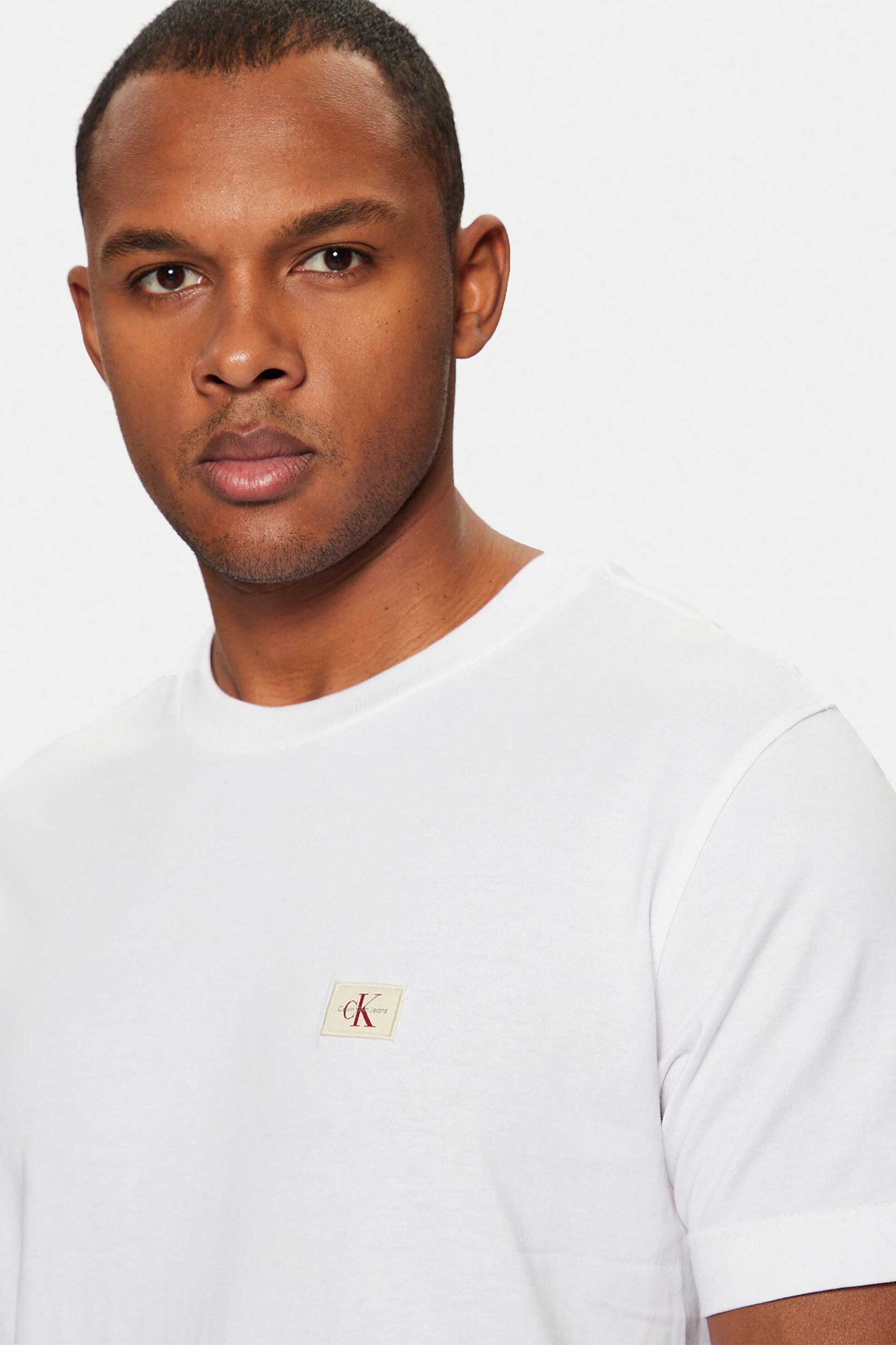 CK JEANS CK Jeans ανδρικό T-shirt μονόχρωμο με λογότυπο - J30J327100 Λευκό