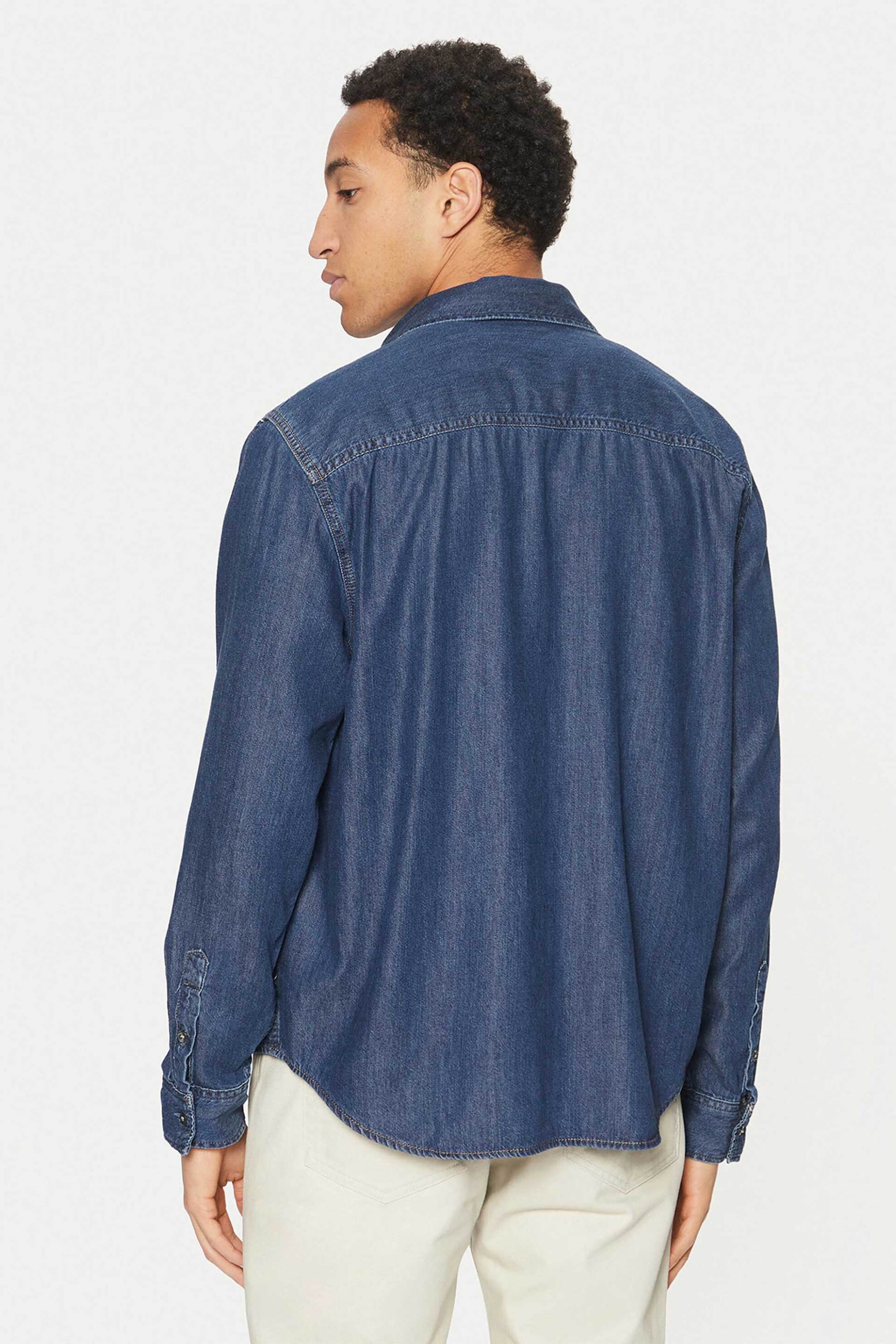 Calvin Klein Jeans Ανδρικό Denim Πουκάμισο με Τσέπη Στο Στήθος Regular Fit - J30J327022 Blue Σκούρο