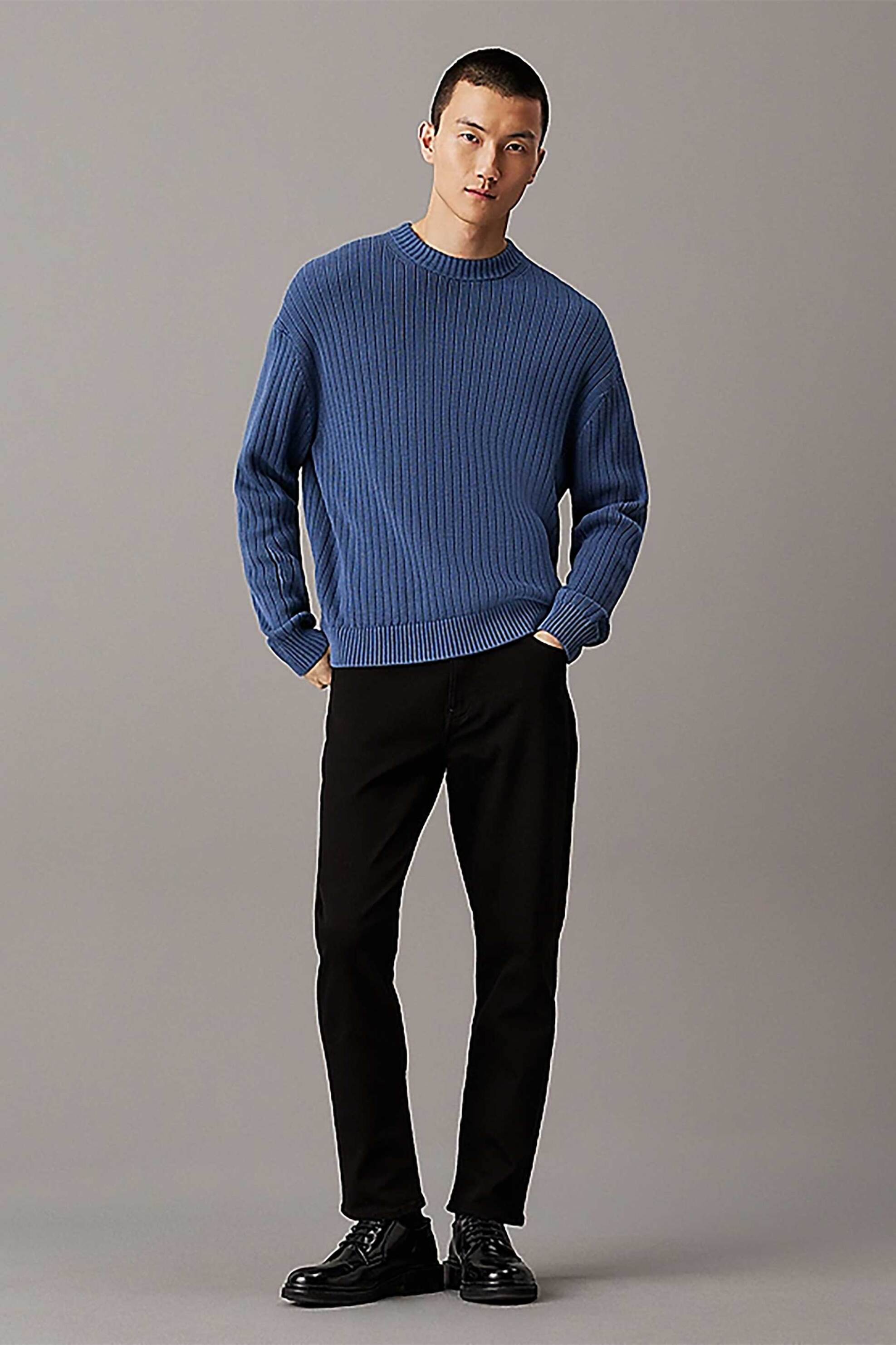 Calvin Klein Jeans ανδρικό τζιν παντελόνι πεντάτσεπο Relaxed Tapered Fit - J30J325994 Μαύρο