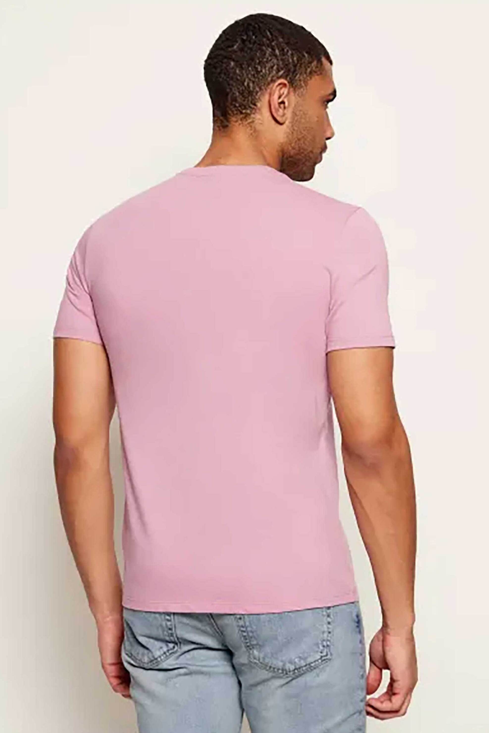 Calvin Klein Jeans Ανδρικό T-Shirt Μονόχρωμο με Λογότυπο Regular Fit - Lv04Rc272G Ροζ