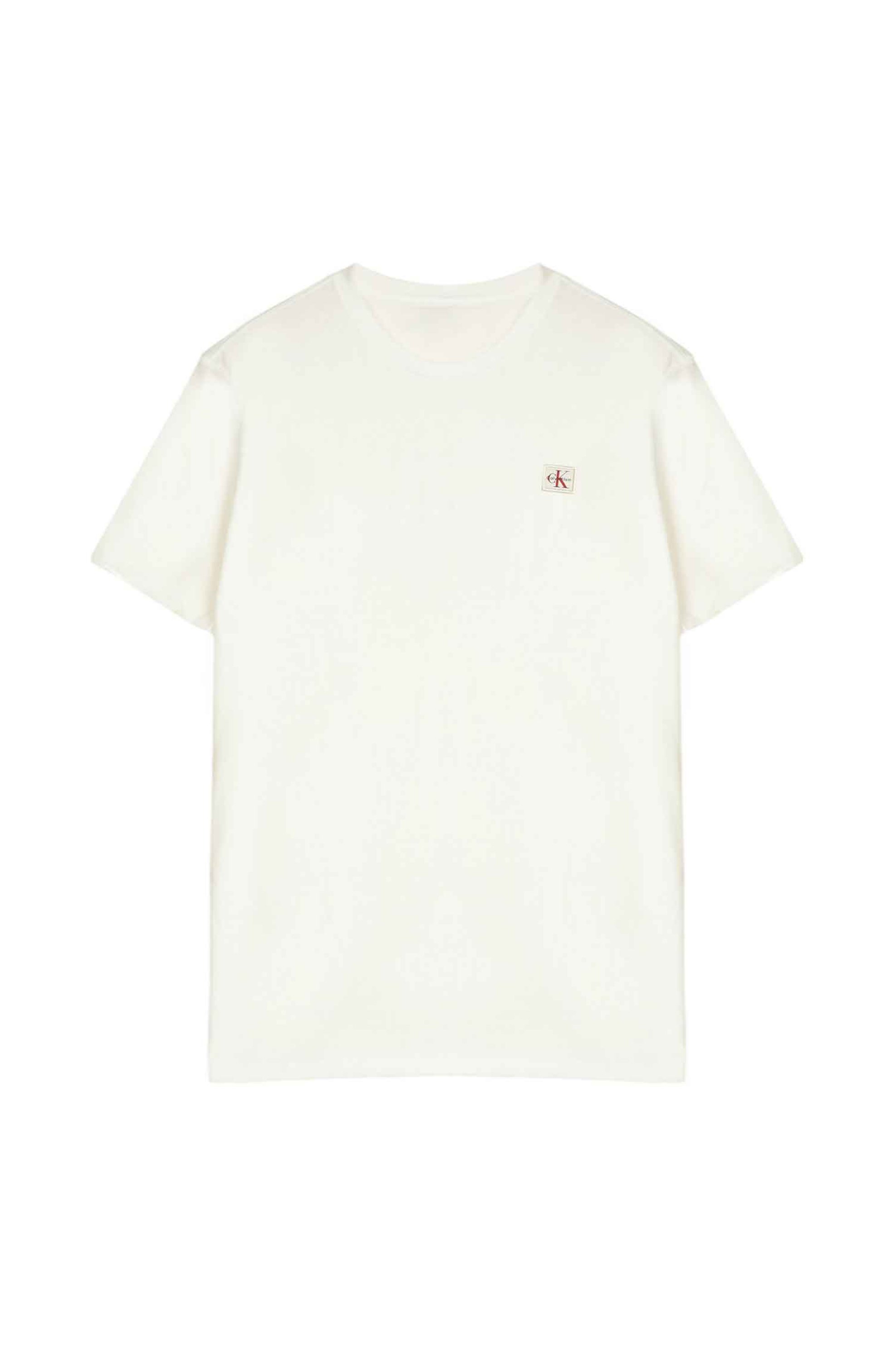 Calvin Klein Jeans ανδρικό T-shirt μονόχρωμο με λογότυπο Regular Fit - LV04RC272G Λευκό