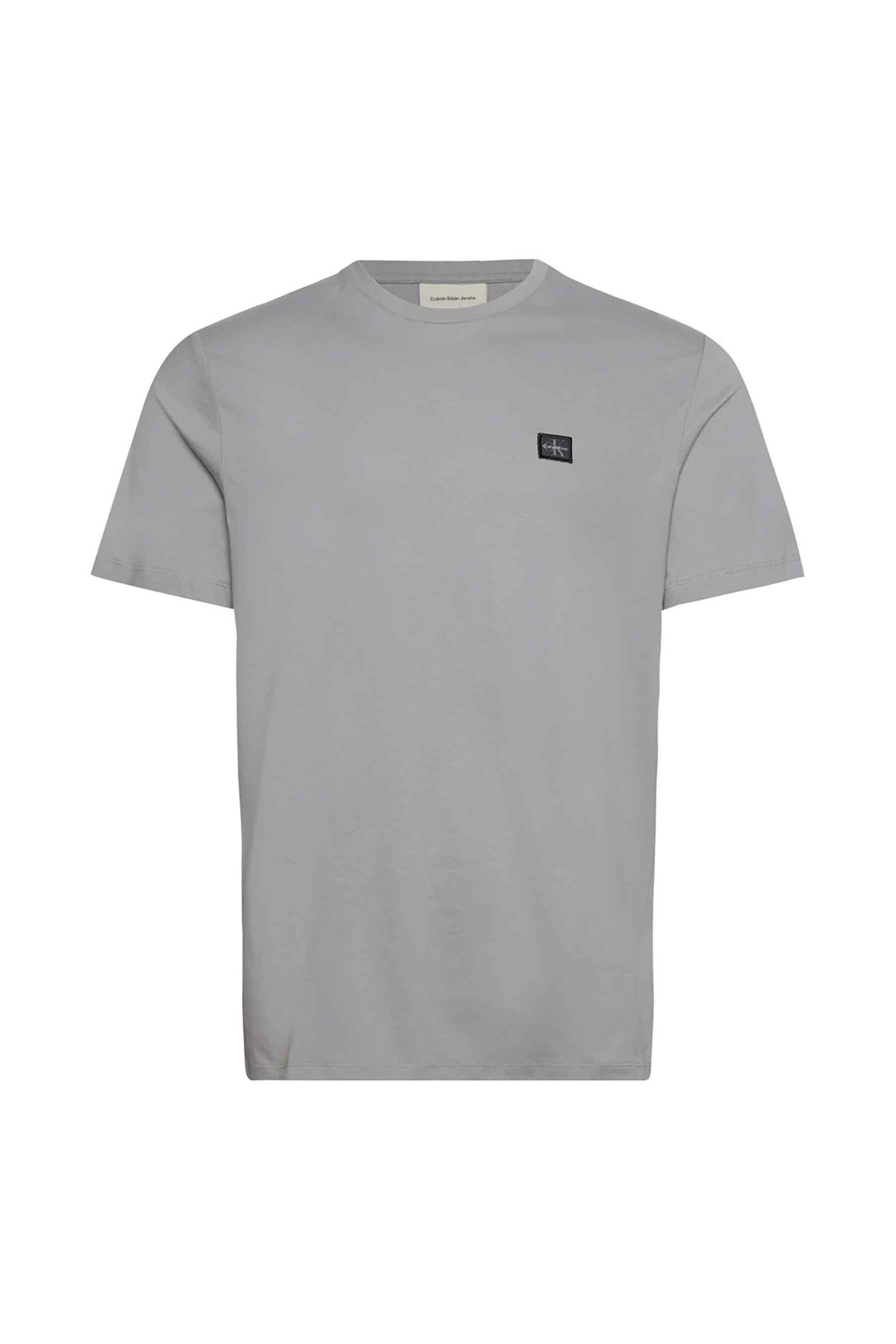 Calvin Klein Jeans Ανδρικό T-Shirt Μονόχρωμο με Λογότυπο Regular Fit - Lv04Rc272G Γκρι