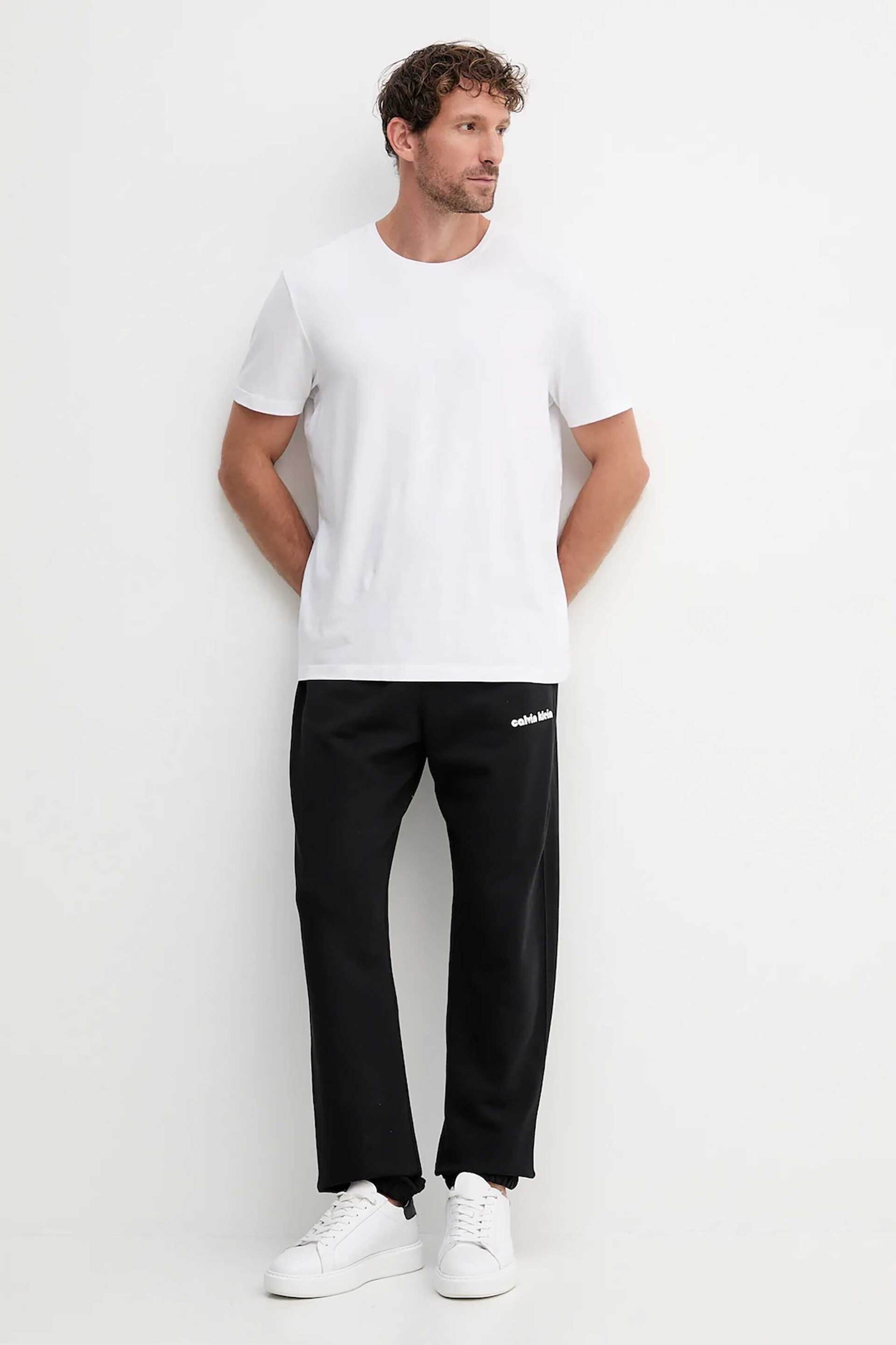 Calvin Klein Jeans ανδρικό παντελόνι φόρμας με λογότυπο - LV04RC294G Μαύρο