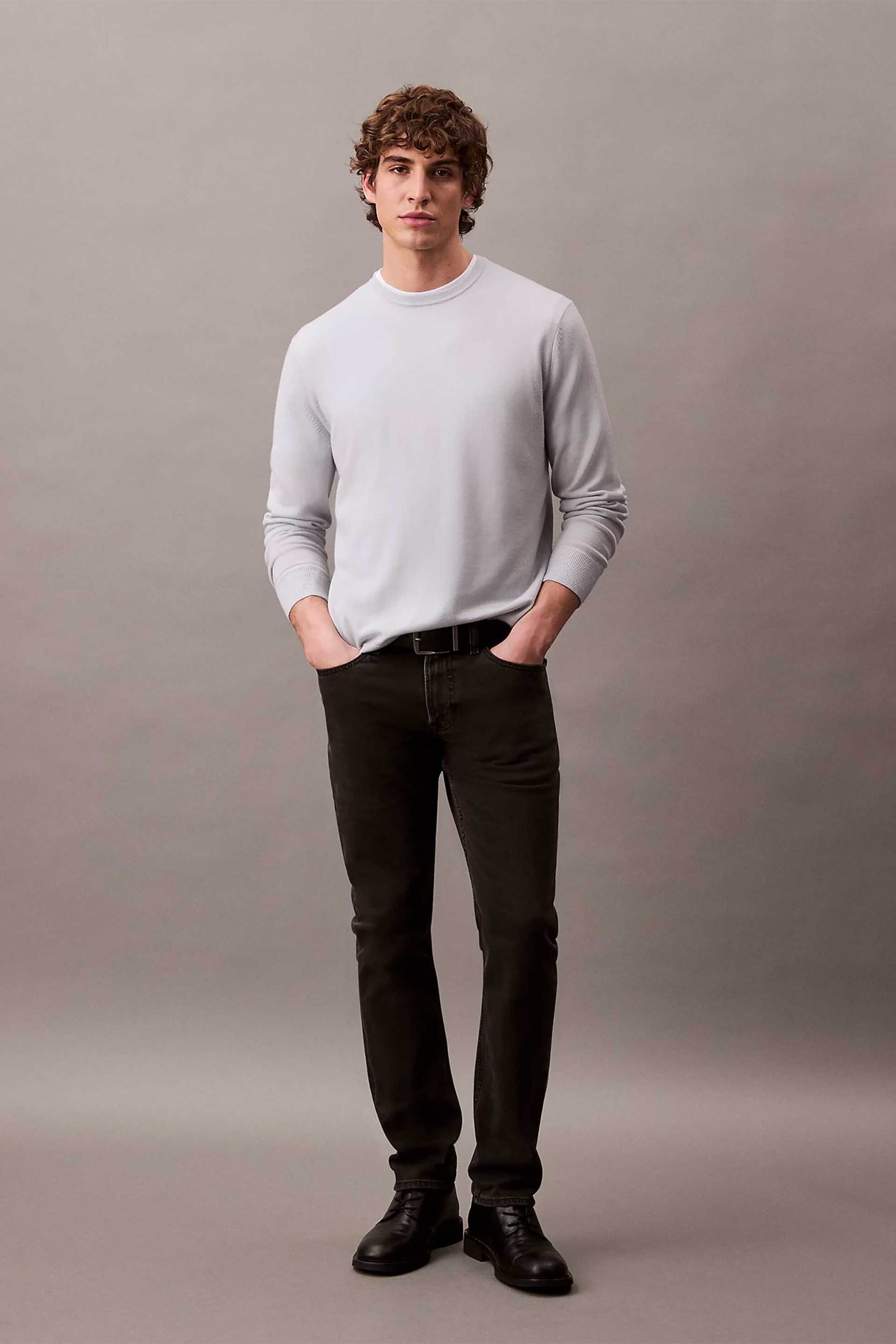 Calvin Klein Jeans ανδρικό τζιν παντελόνι πεντάτσεπο Slim Fit - LV04RB738G Μαύρο