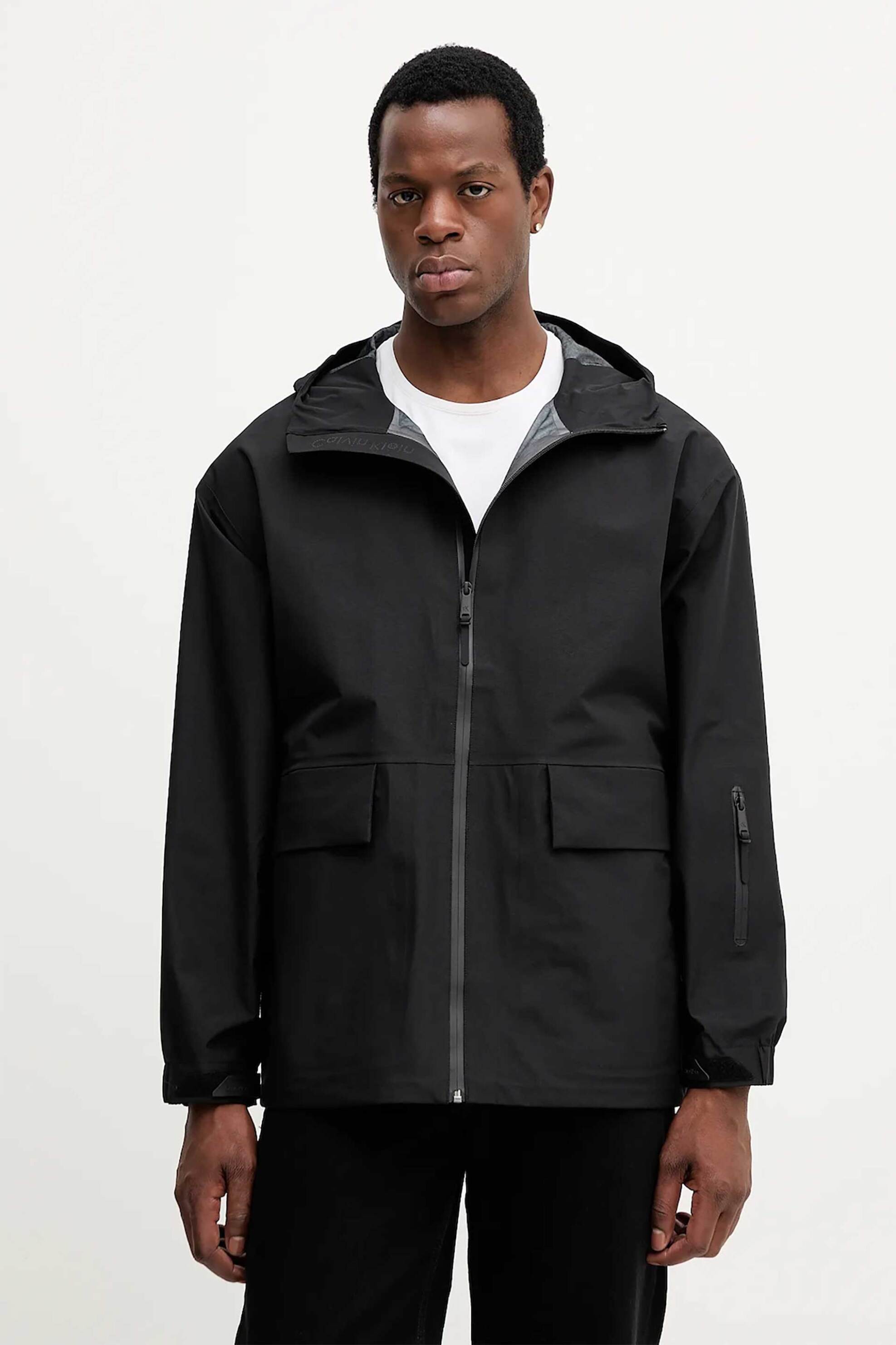 Calvin Klein Jeans ανδρικό jacket αδιάβροχο και αντιανεμικό Regular Fit - LV04RC509G Μαύρο