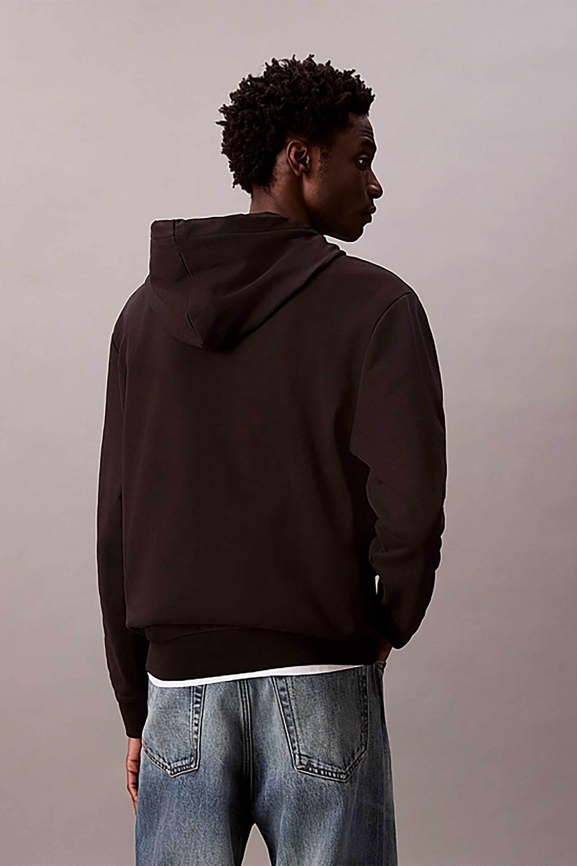 Calvin Klein Jeans Ανδρική Μπλούζα Φούτερ με Κουκούλα Και Λογότυπο Regular Fit - Lv04Rc274G Μαύρο
