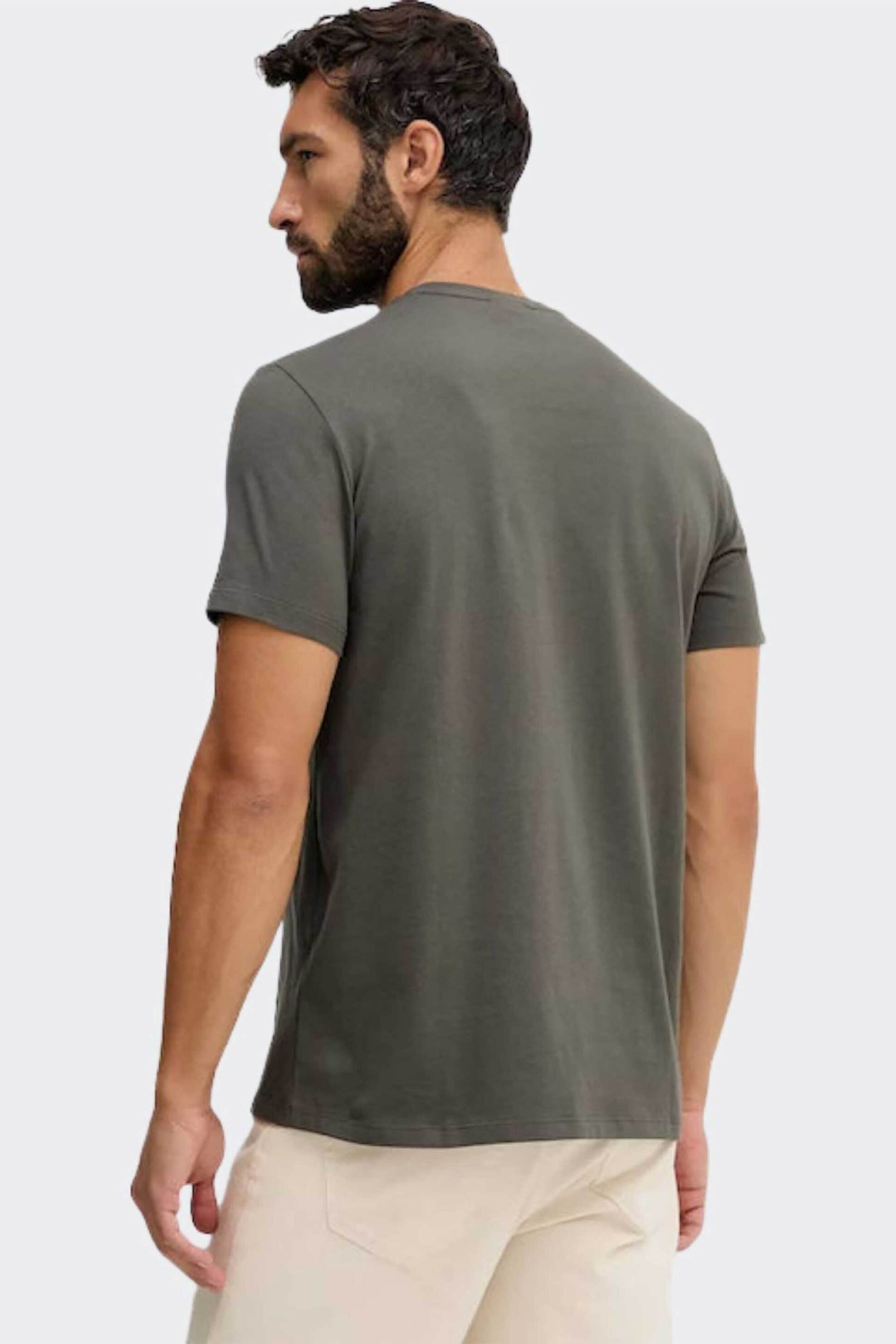 Calvin Klein Jeans Ανδρικό T-Shirt Μονόχρωμο με Λογότυπο Regular Fit - Lv04Rd254G Γκρι