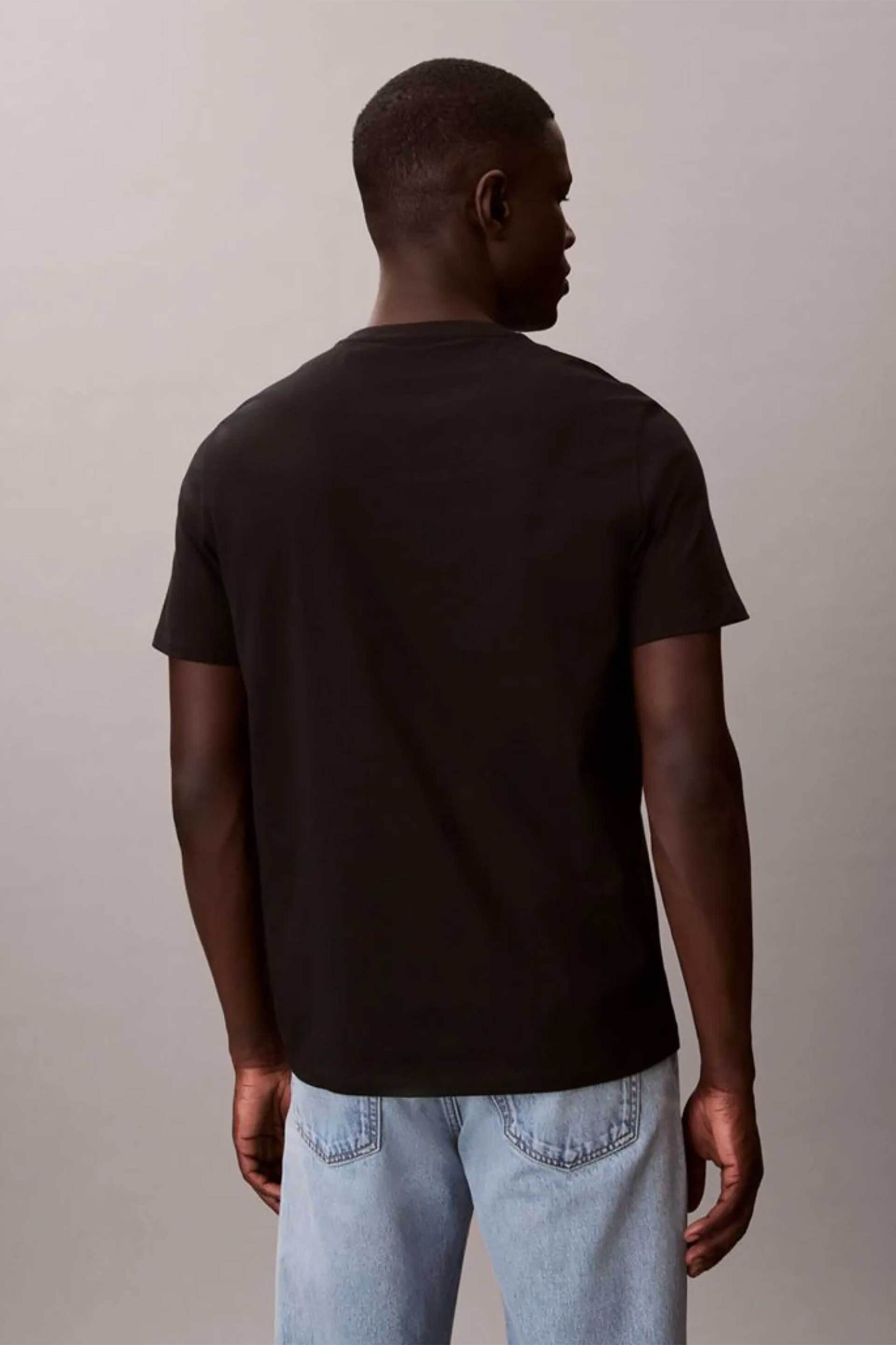Calvin Klein Jeans Ανδρικό T-Shirt Μονόχρωμο με Λογότυπο Regular Fit - Lv04Rd254G Μαύρο