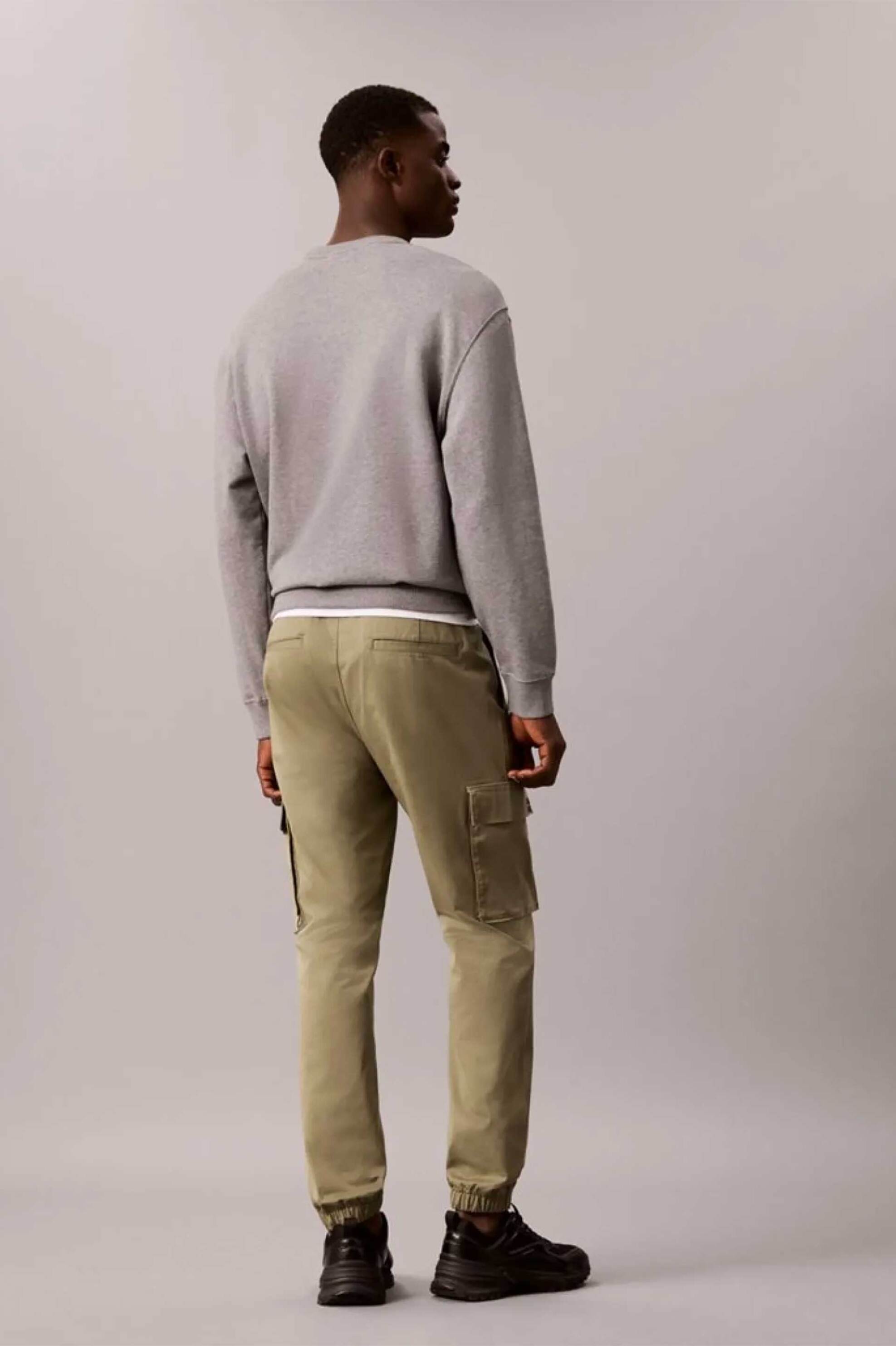 Calvin Klein Jeans Ανδρικό Παντελόνι Cargo Μονόχρωμο Skinny Fit - Lv04Rd608G Λαδί