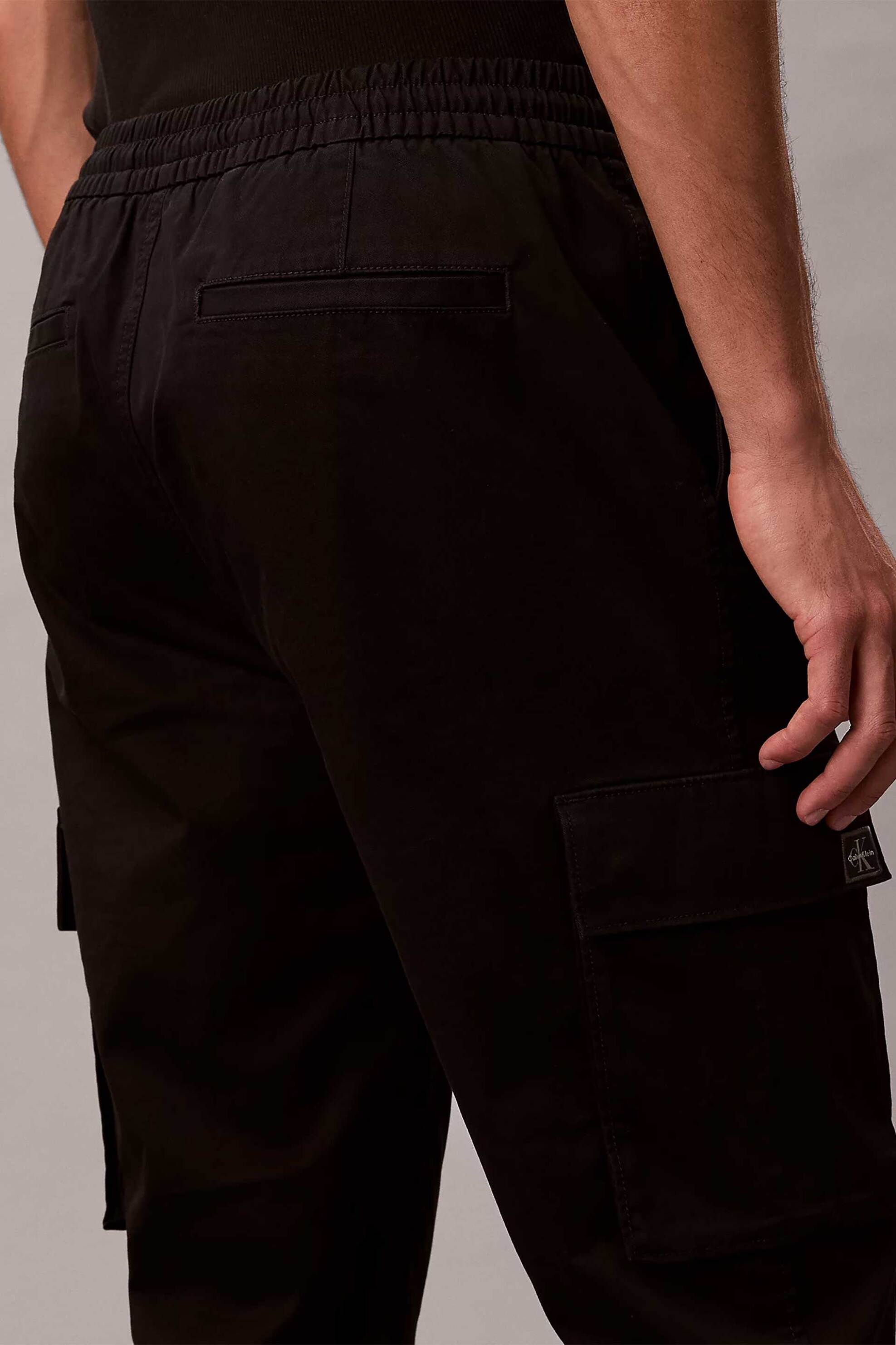 Calvin Klein Jeans Ανδρικό Παντελόνι Cargo Μονόχρωμο Skinny Fit - Lv04Rd608G Μαύρο