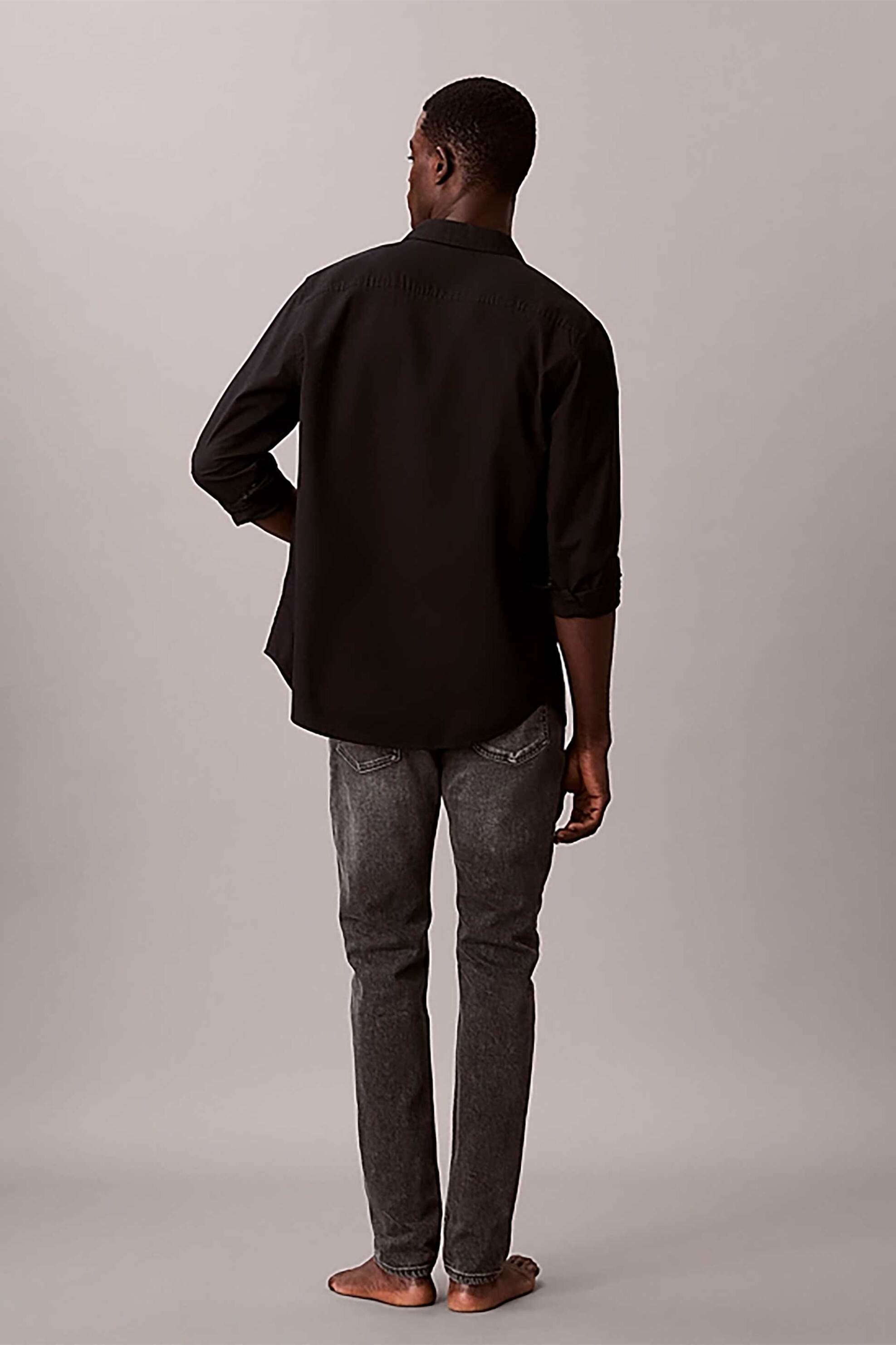 Calvin Klein Jeans ανδρικό τζιν παντελόνι πεντάτσεπο Tapered Fit - LV04RD702G Γκρι φωτογραφία
