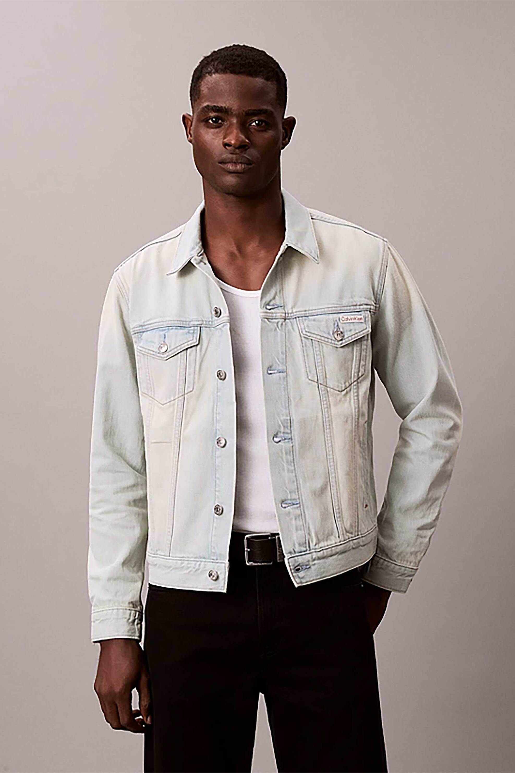 Calvin Klein Jeans ανδρικό denim jacket Regular Fit "Classic Trucker" - LV04RE764G Denim Blue Ανοιχτό