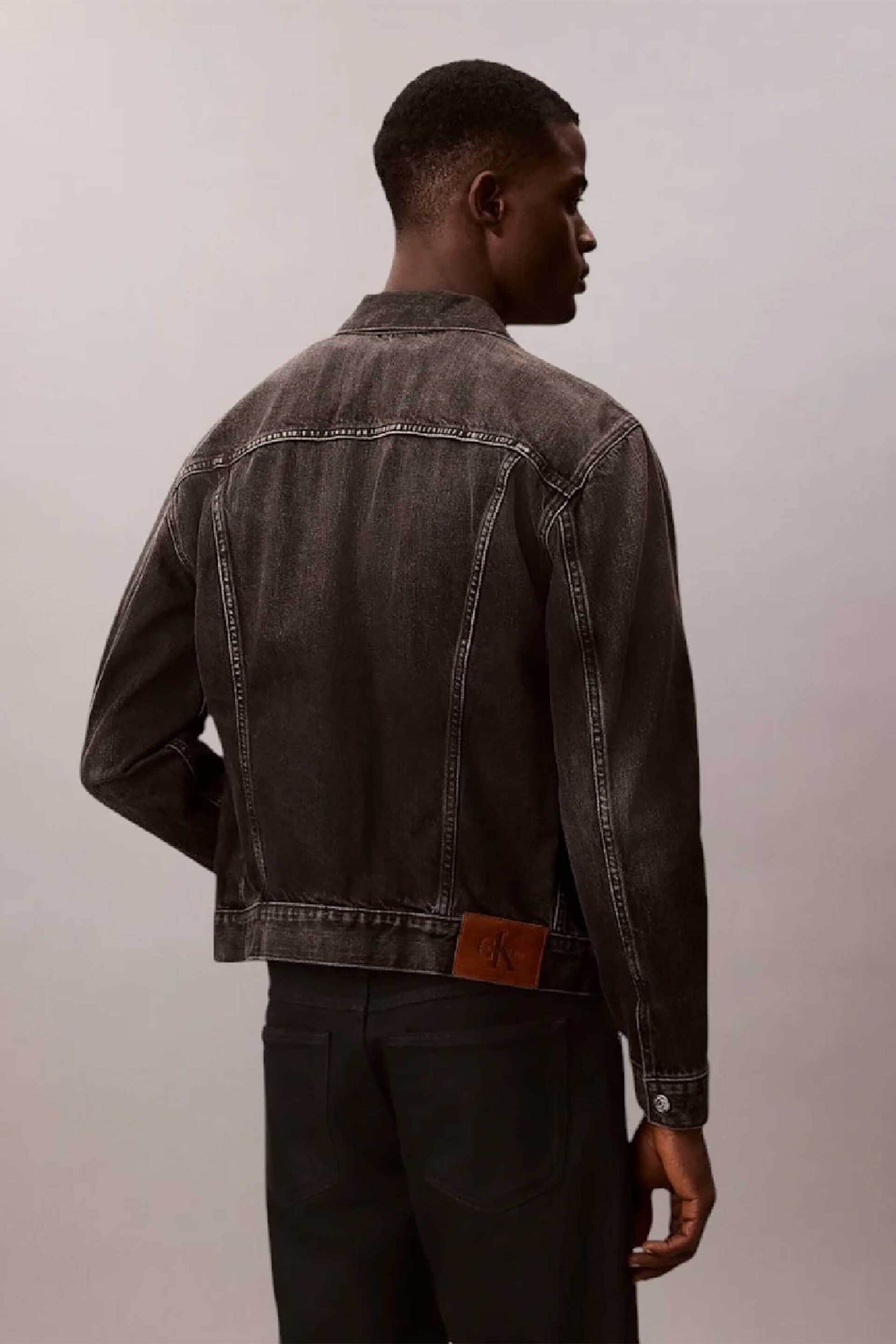 Calvin Klein Jeans Ανδρικό Denim Overshirt με Flap Τσέπες Και Logo Patch Regular Fit Classic - Lv04Re765G Μαύρο
